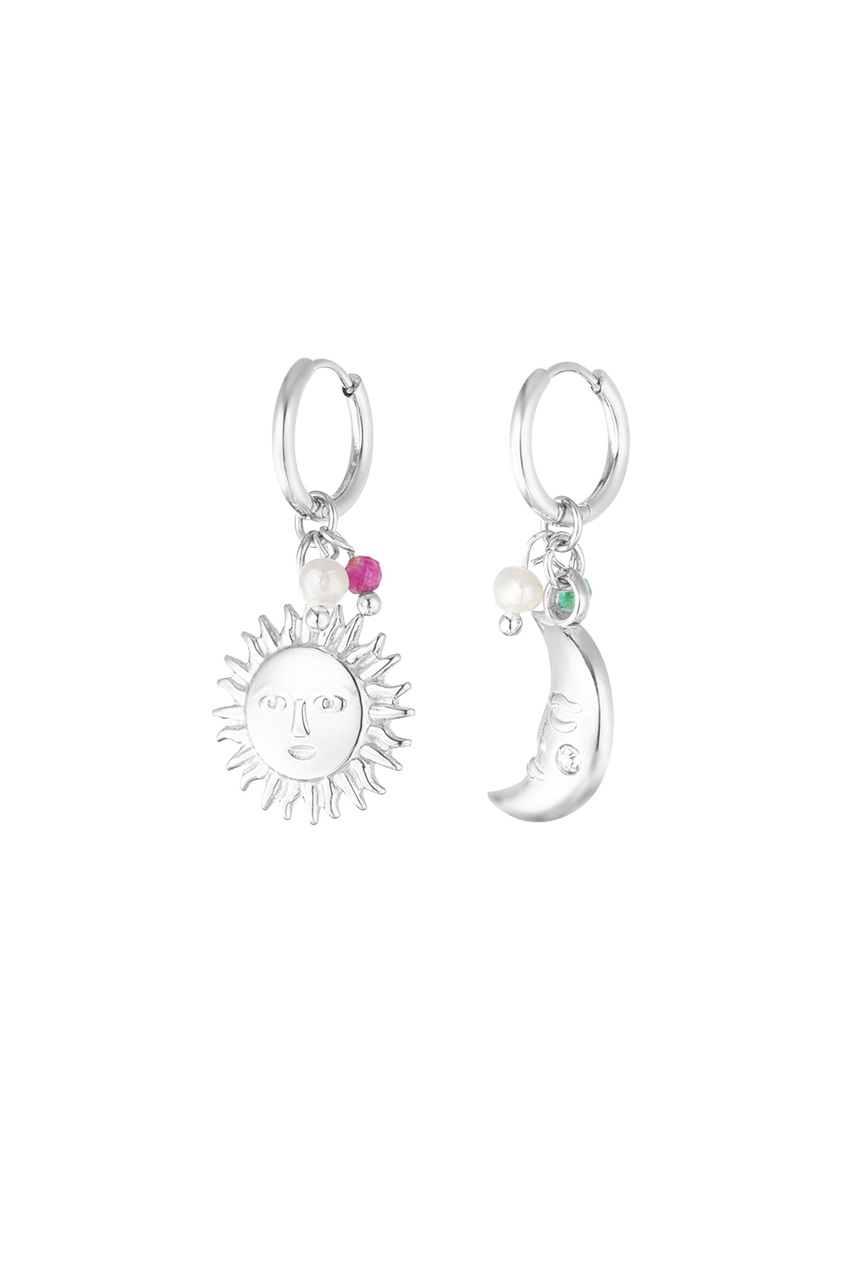 Earrings solar duo - silver h5 