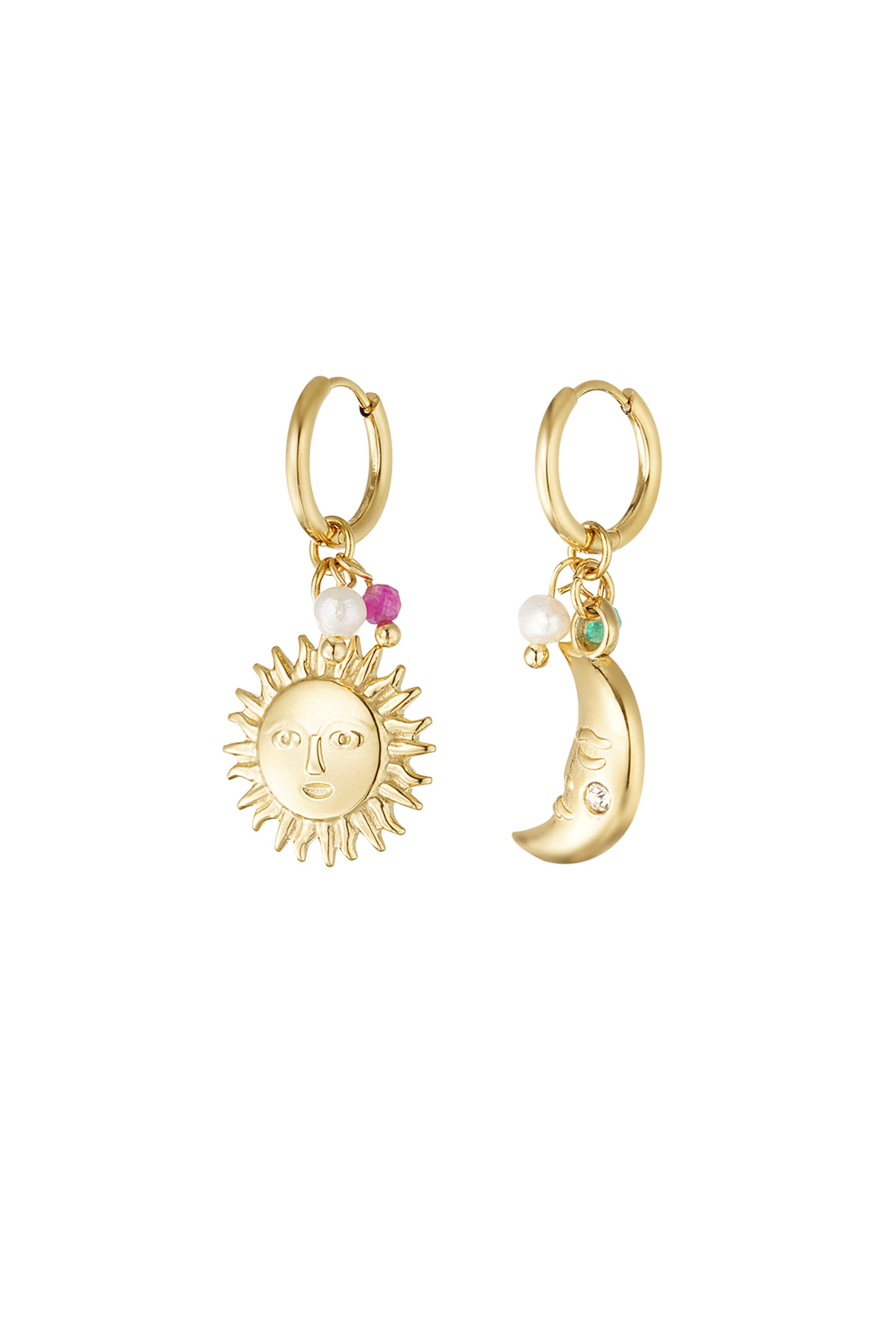 Earrings solar duo - gold h5 