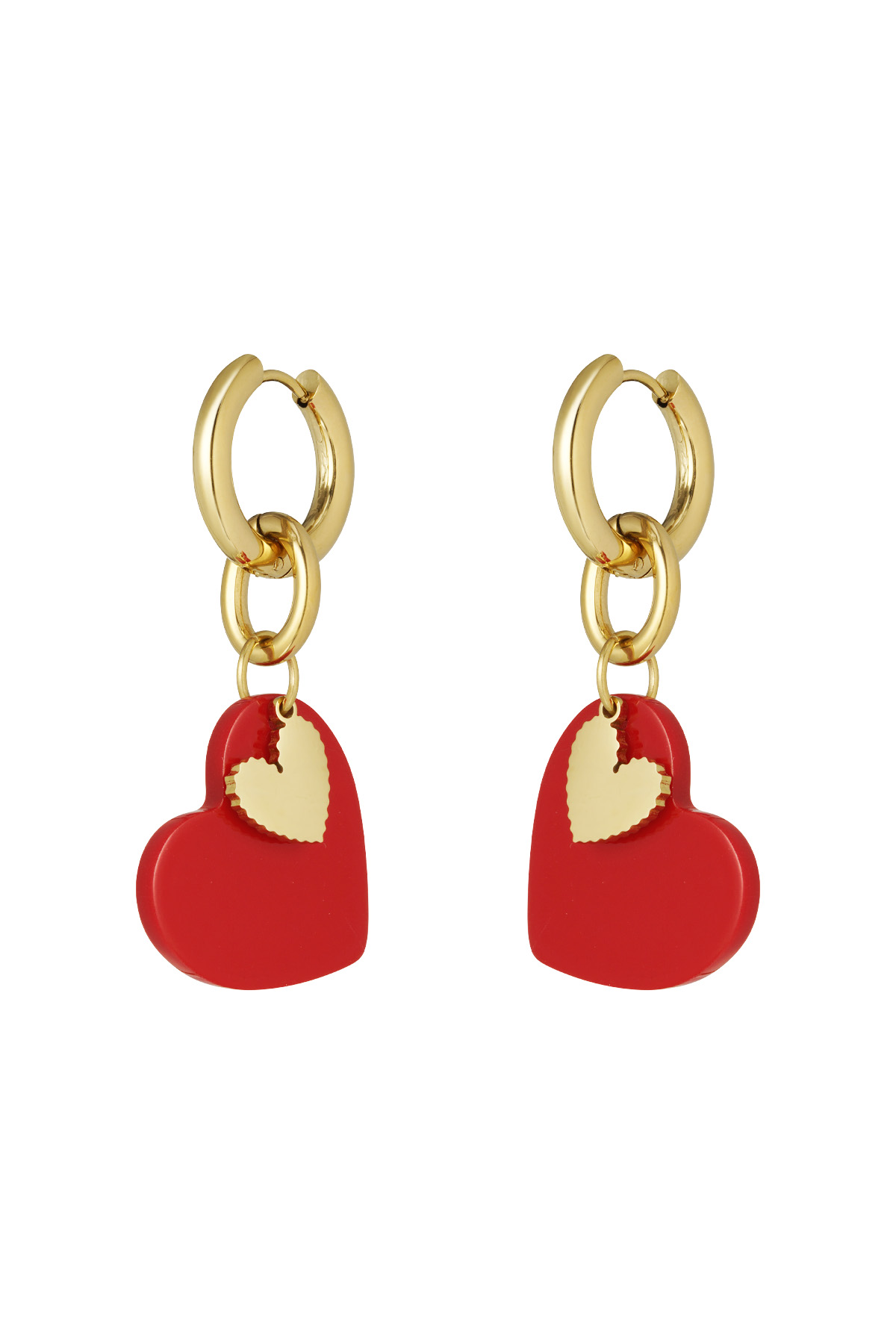 Earrings sweetheart charm - Red 2