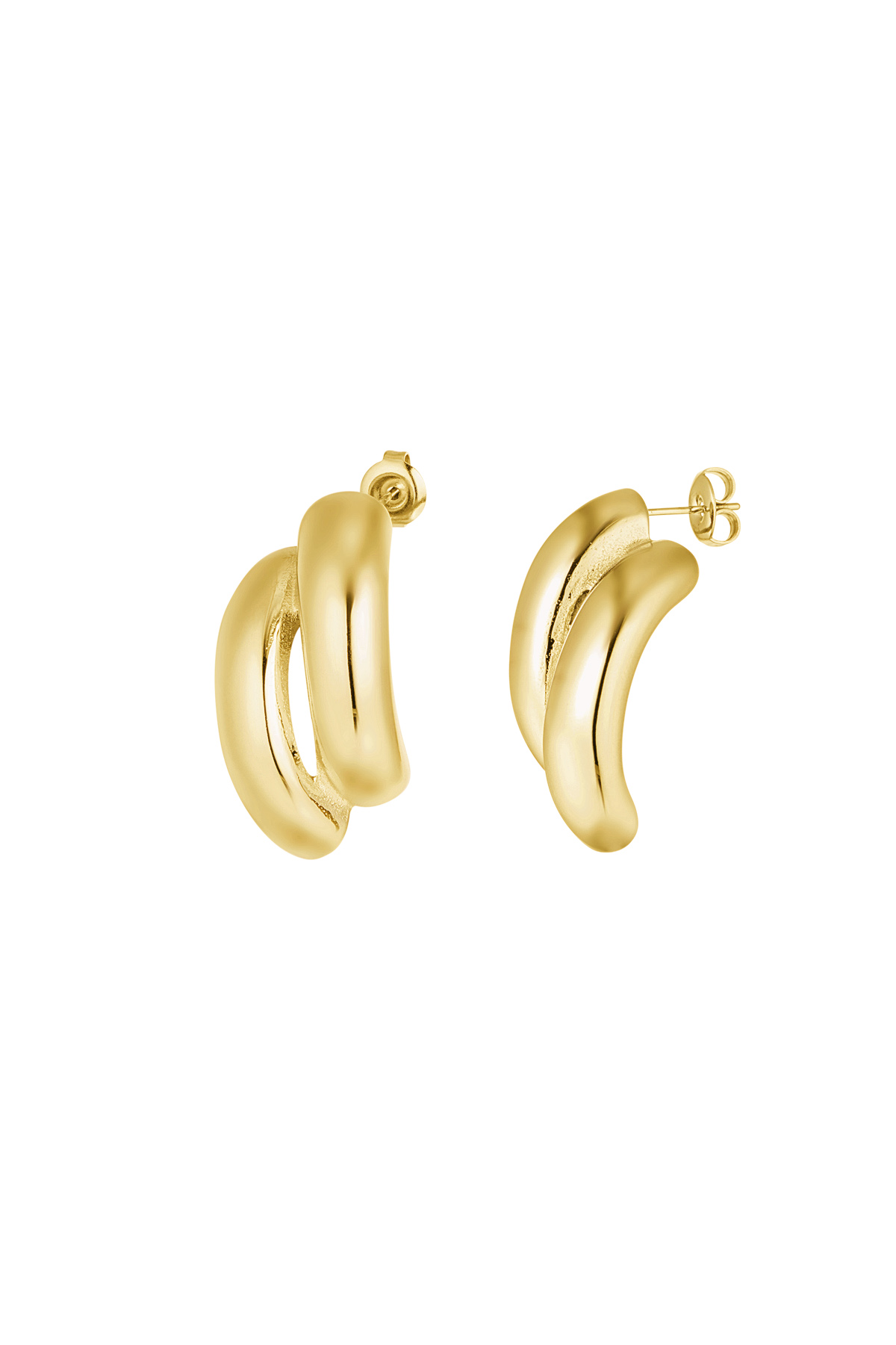 Earrings two stripes - Gold color