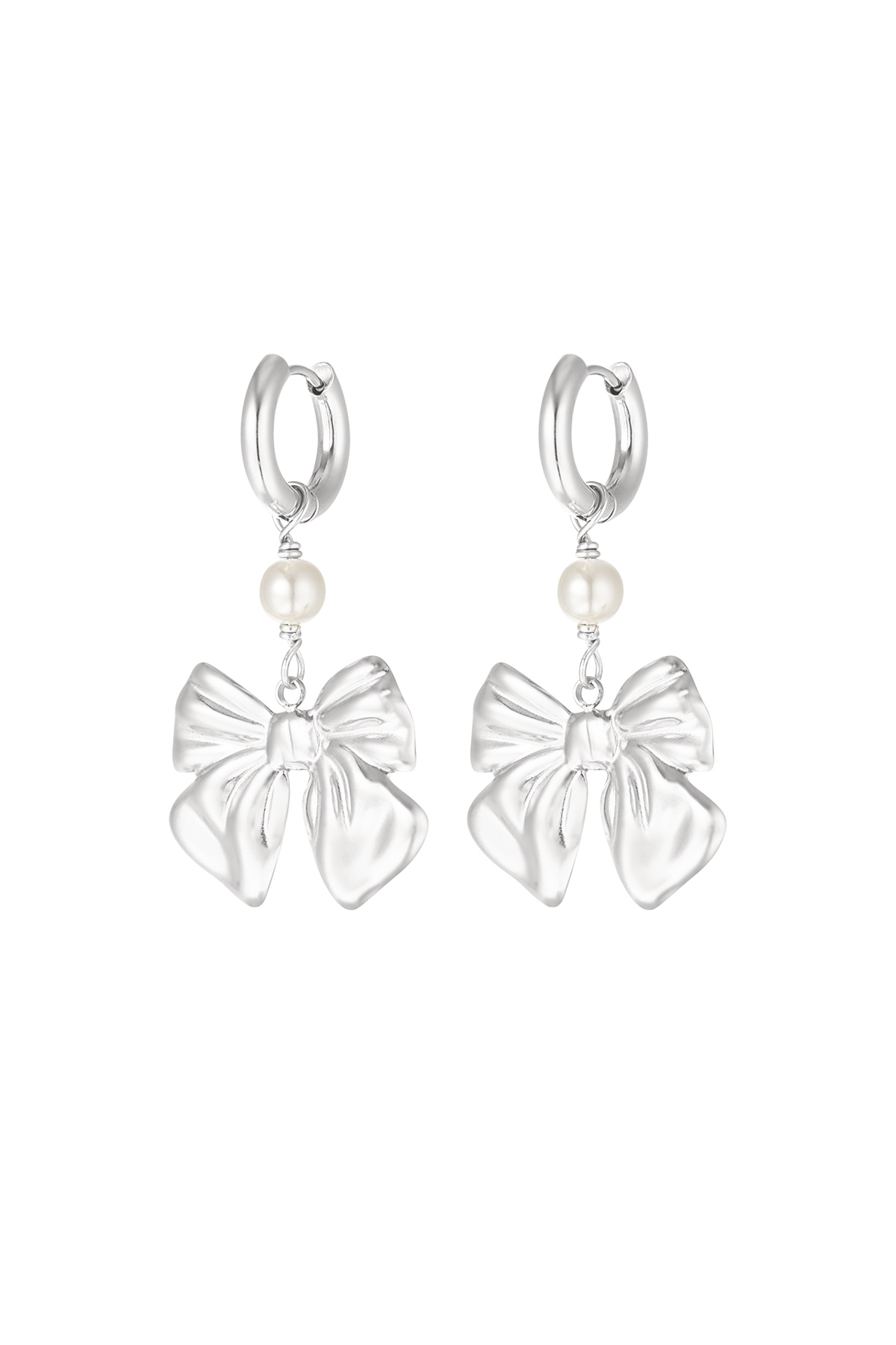 Earrings baby bow - silver 