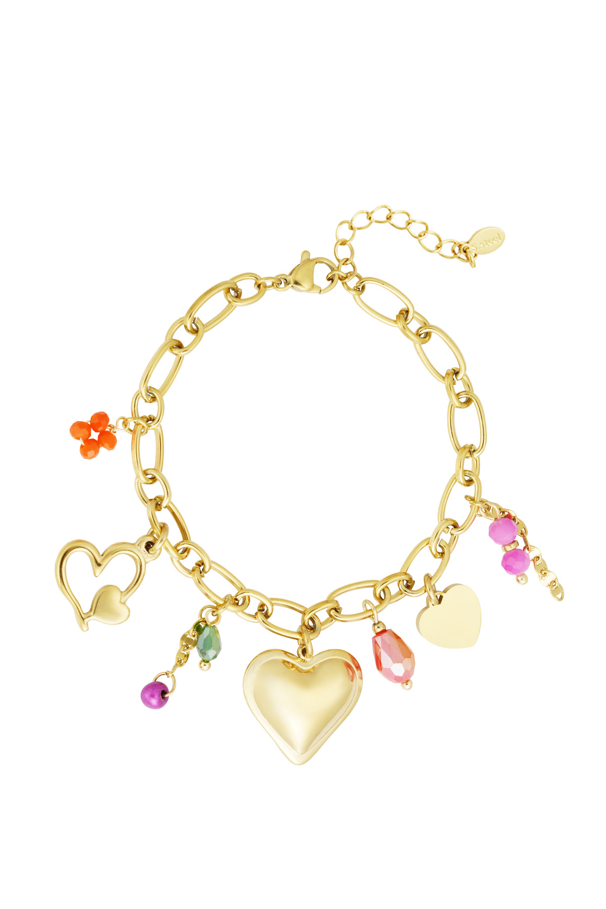 Statement charms bracelet - gold h5 