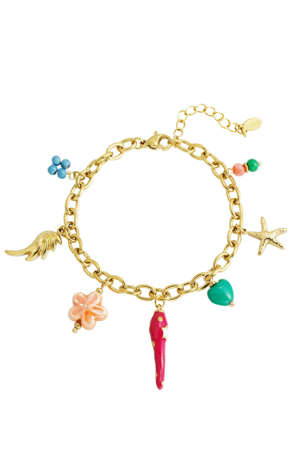 Festive beads bracelet - gold h5 