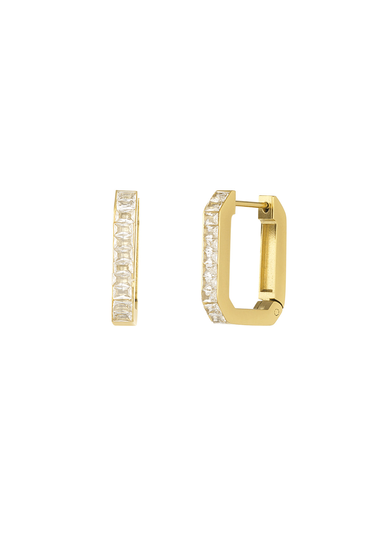 Rectangular diamond earrings - gold h5 