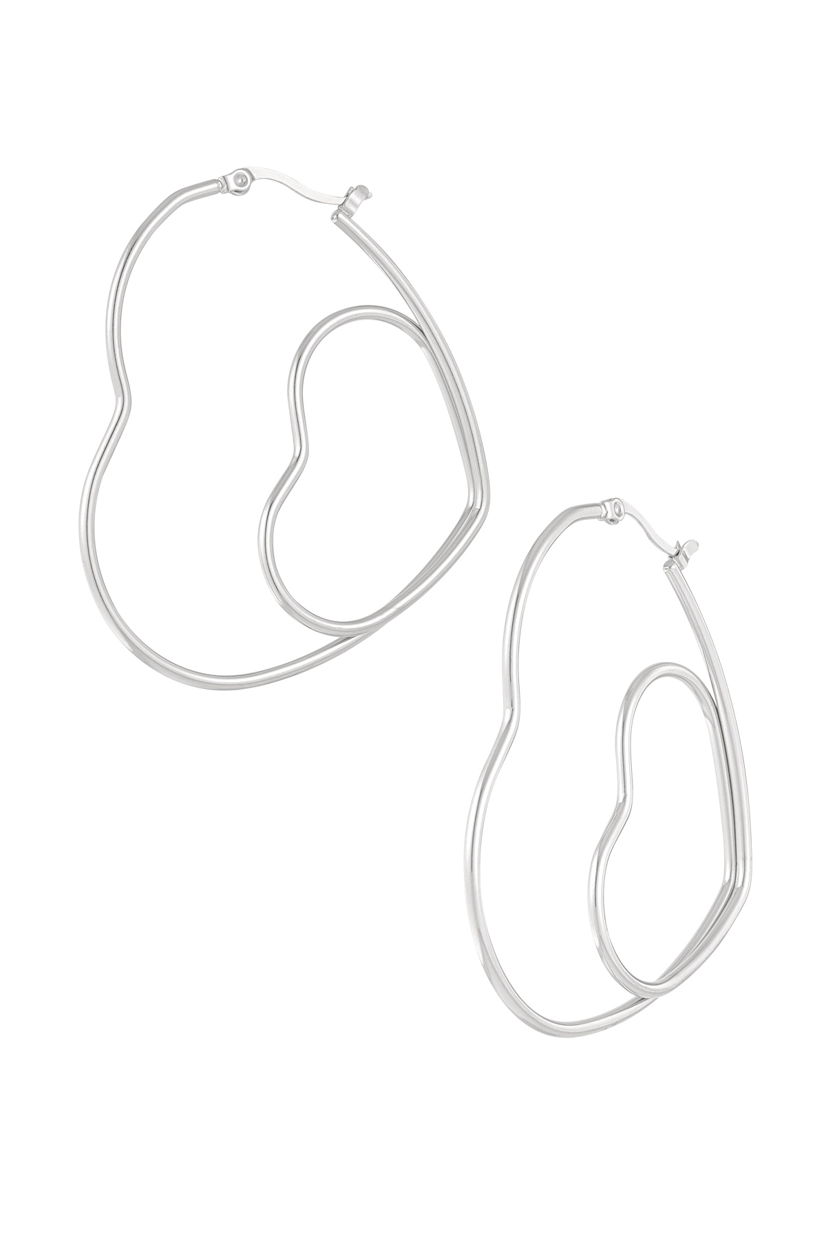 Pair of hearts earrings - silver h5 