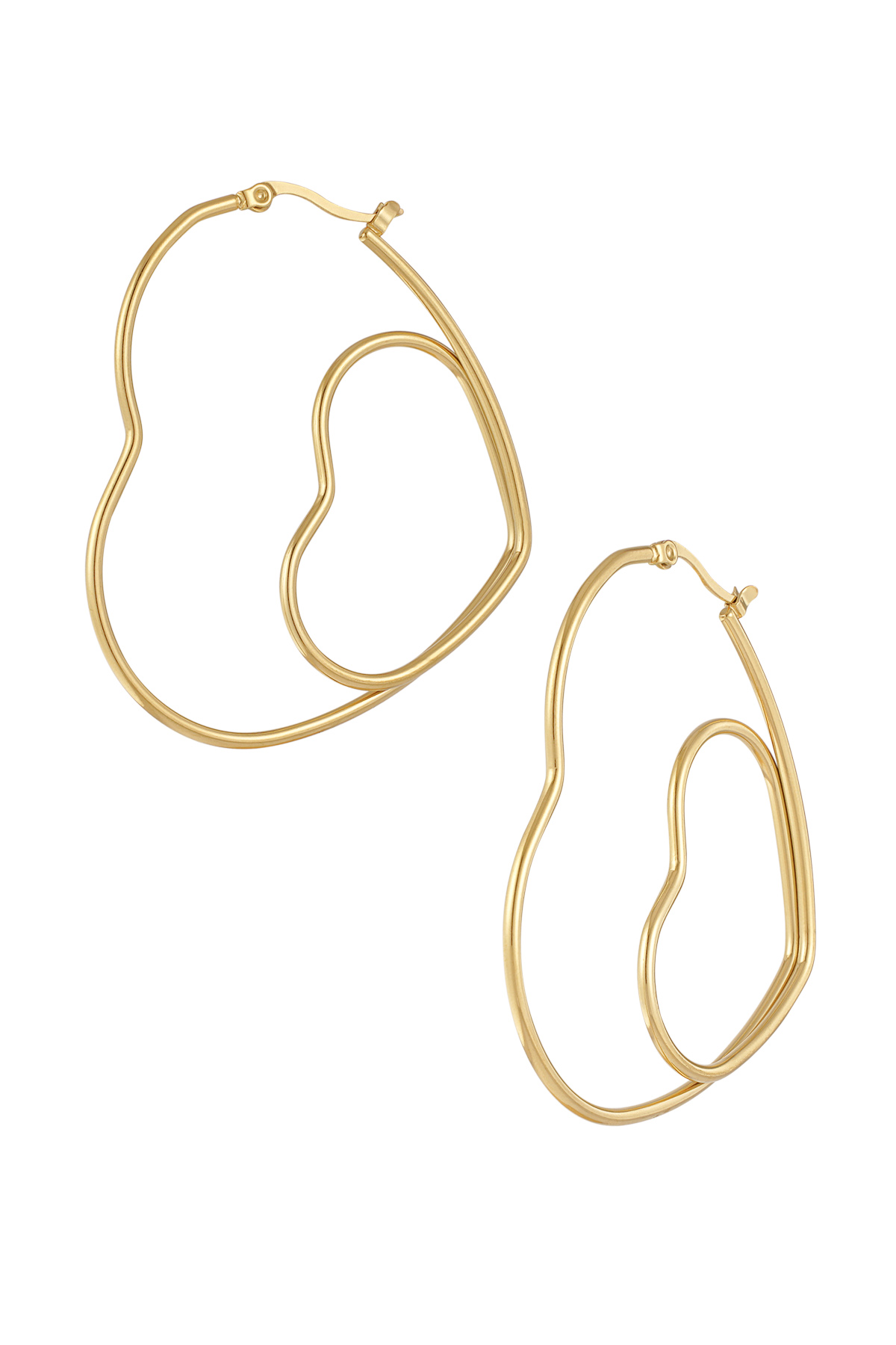 Pair of hearts earrings - gold h5 