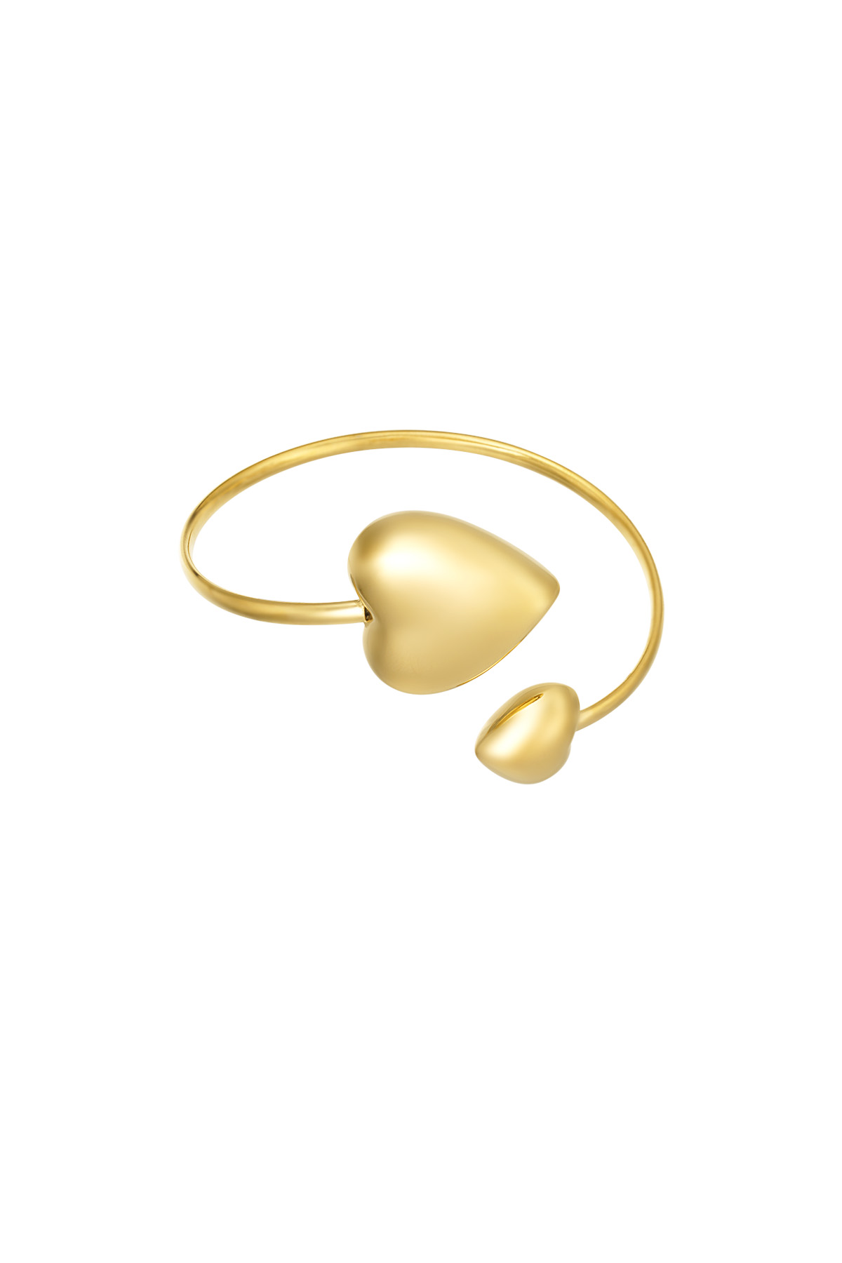 Pulsera de doble corazón - oro h5 