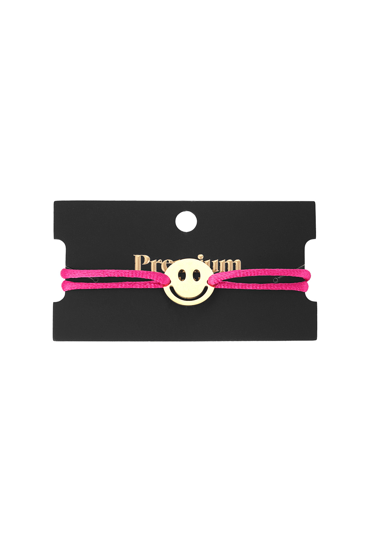 Satin bracelet with smiley - fuchsia Picture3