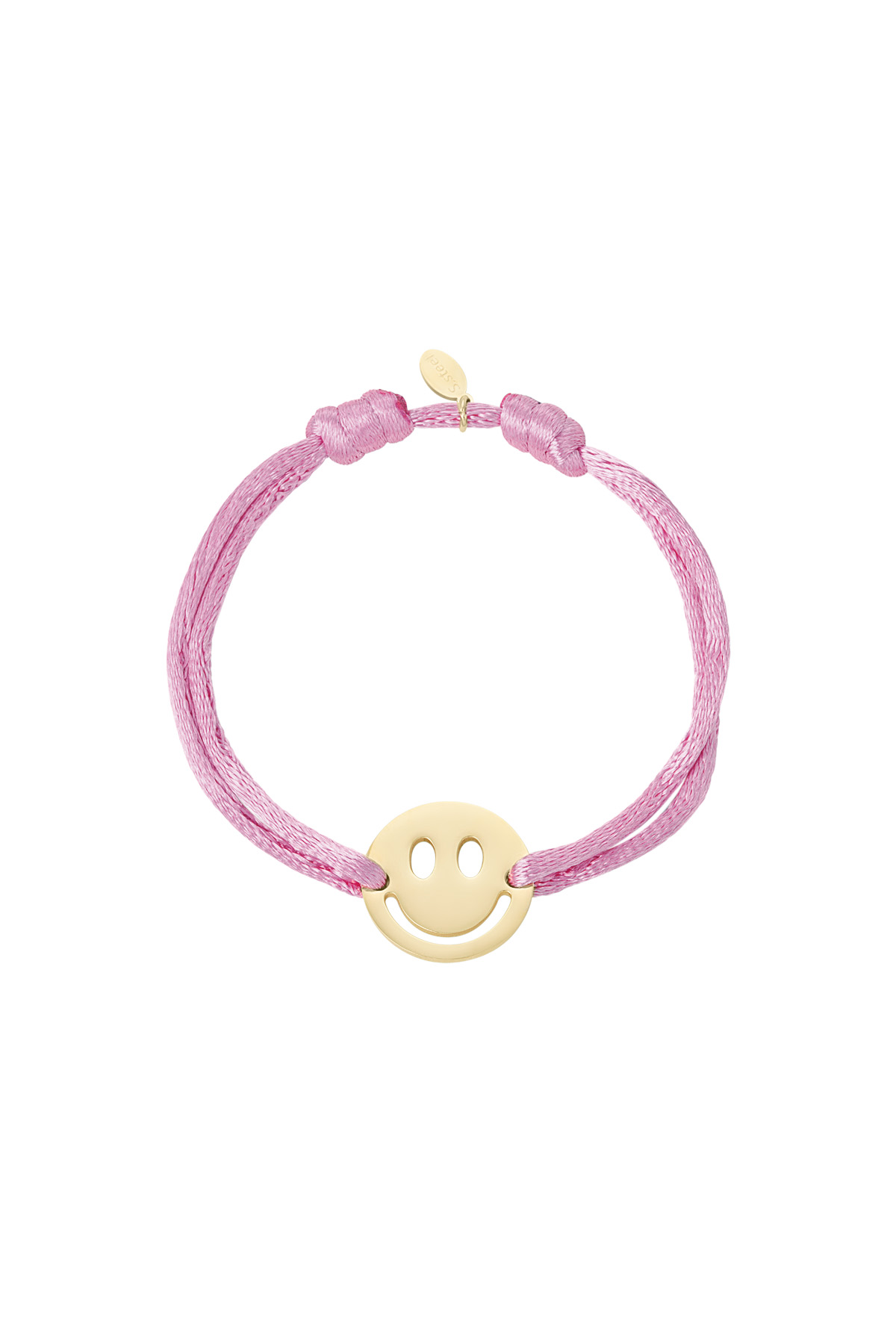 Satin bracelet with smiley - purple 