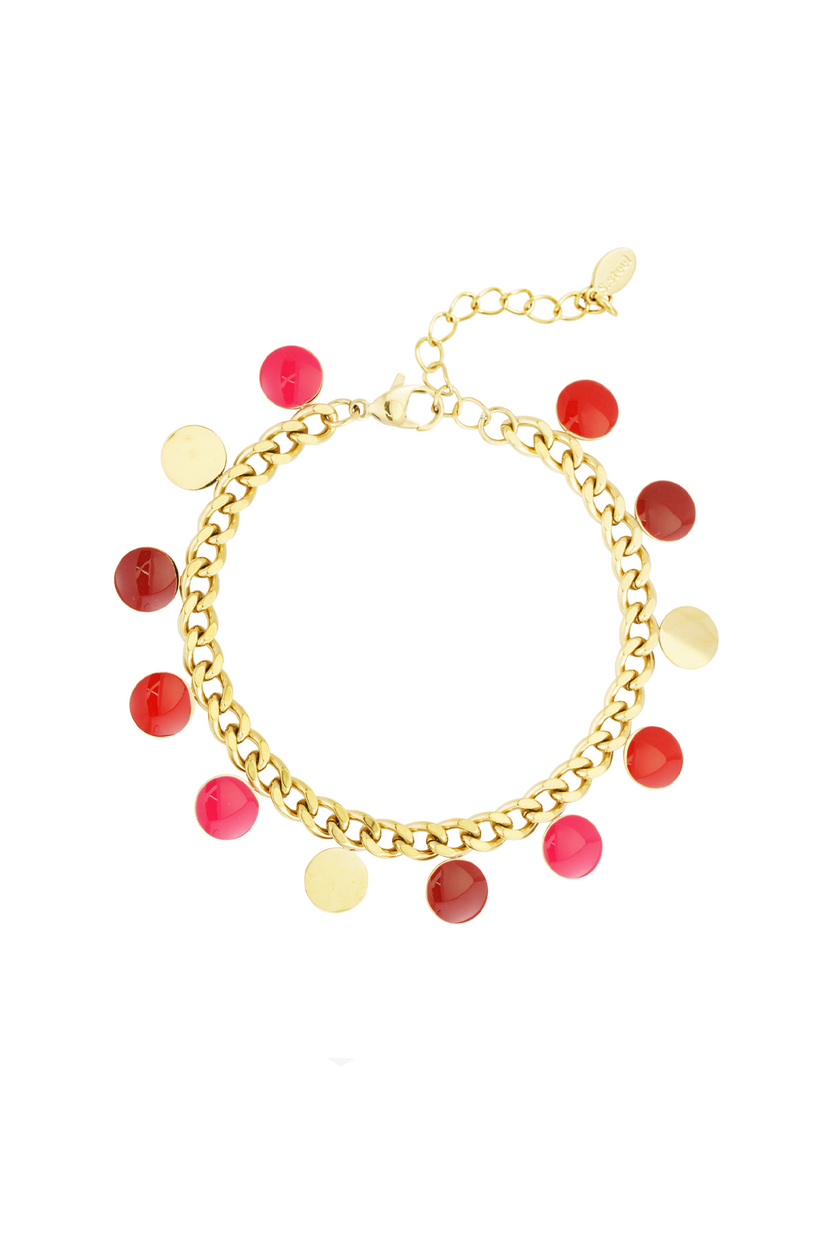 Bracelet red coin - Gold color h5 