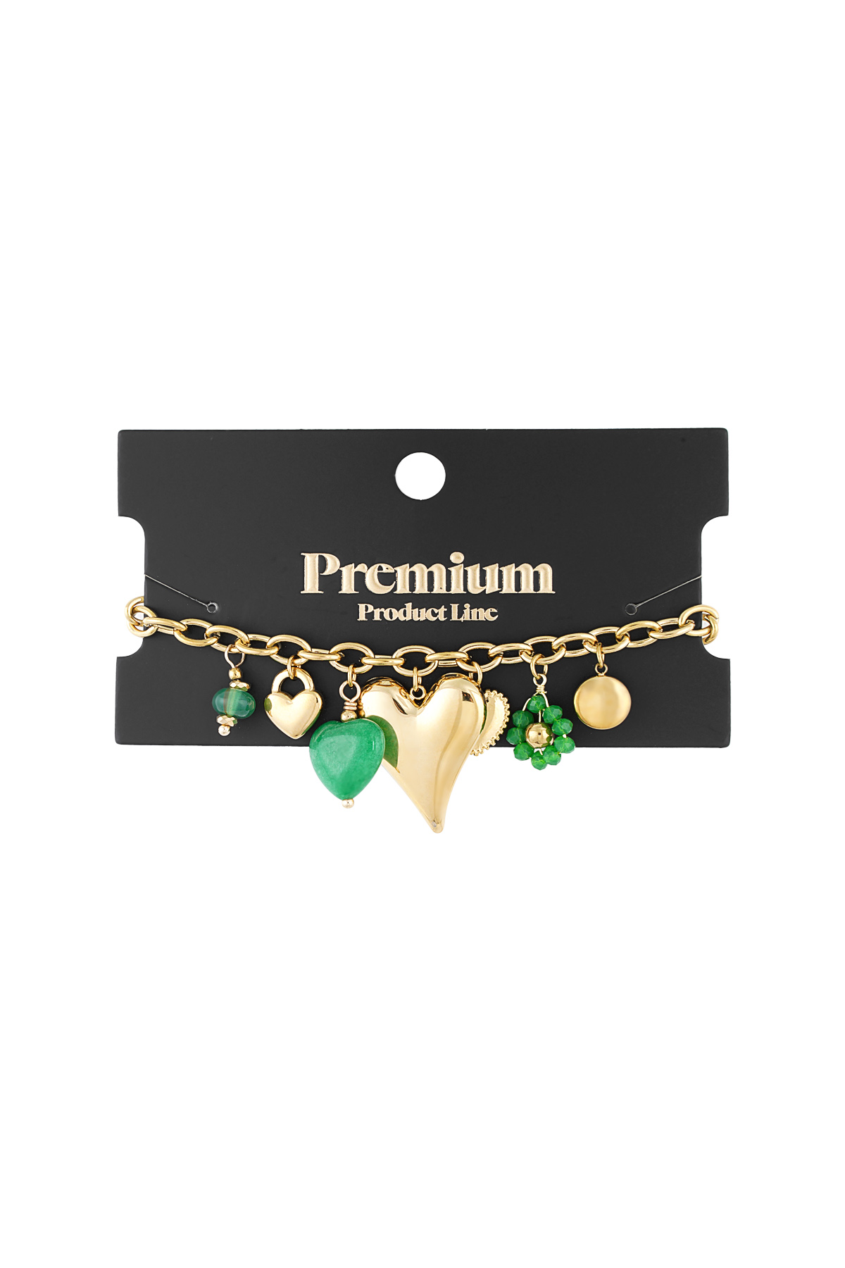 Charm bracelet charm & chill - Green & gold color Picture2