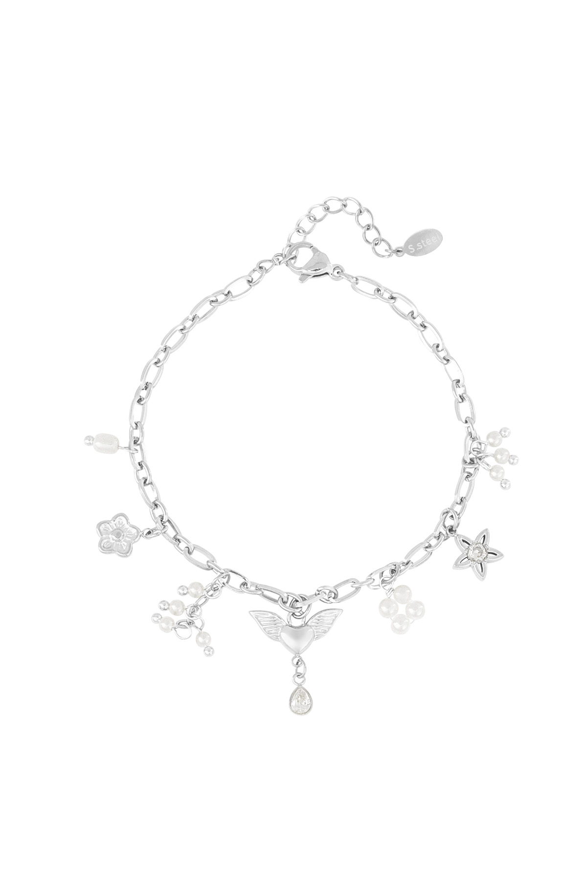 Charm bracelet angel dust - Silver color h5 