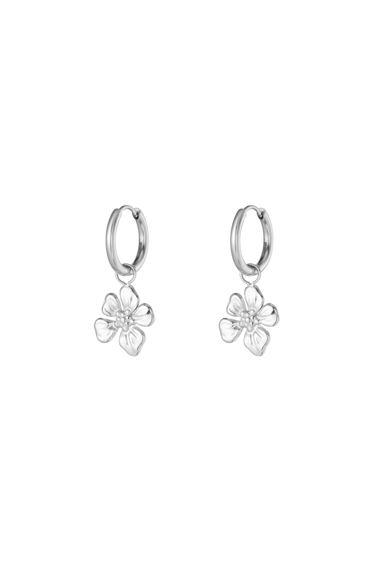 Tropical flower earrings - silver h5 