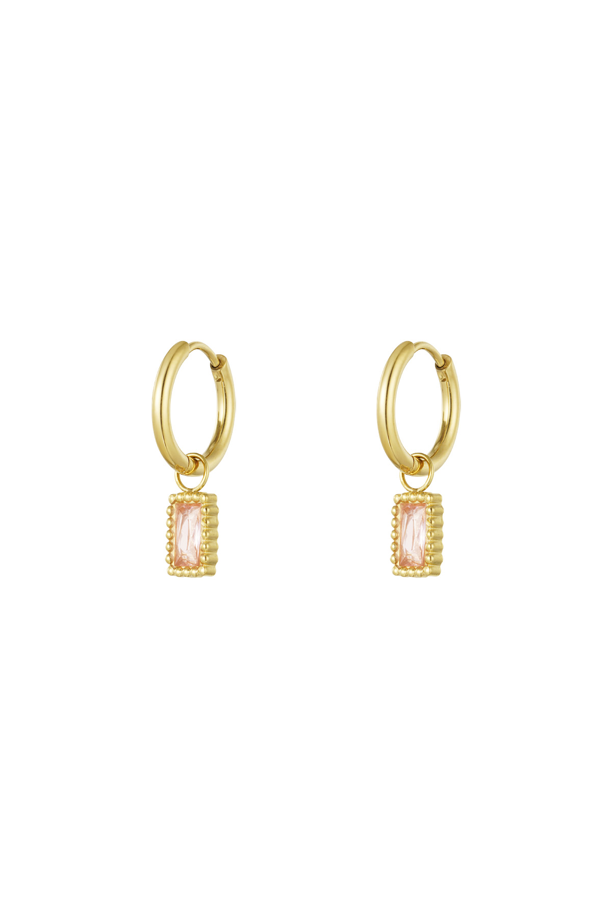 Earrings classy sparkle - pink gold h5 