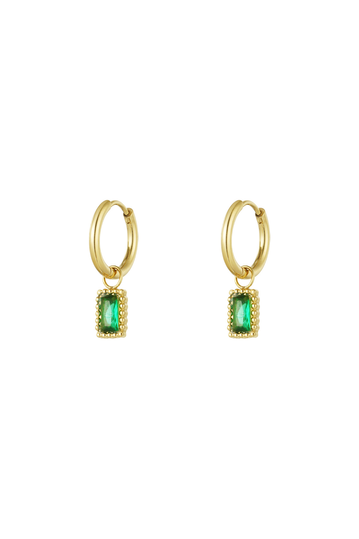 Earrings classy sparkle - green gold h5 