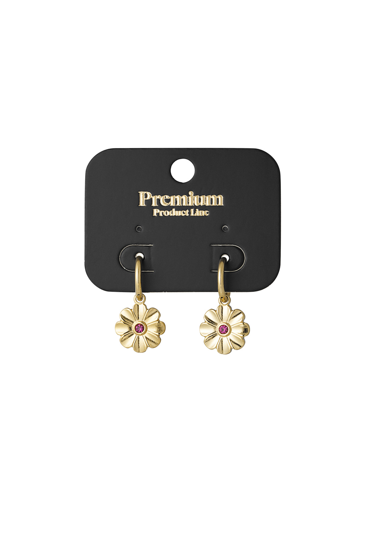 Pendientes de flores brillantes - oro h5 Imagen2