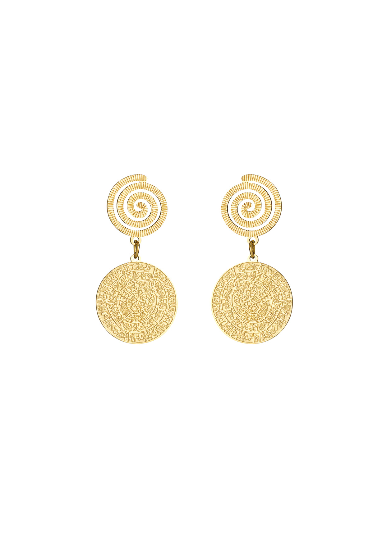 Swirl earrings - Gold color