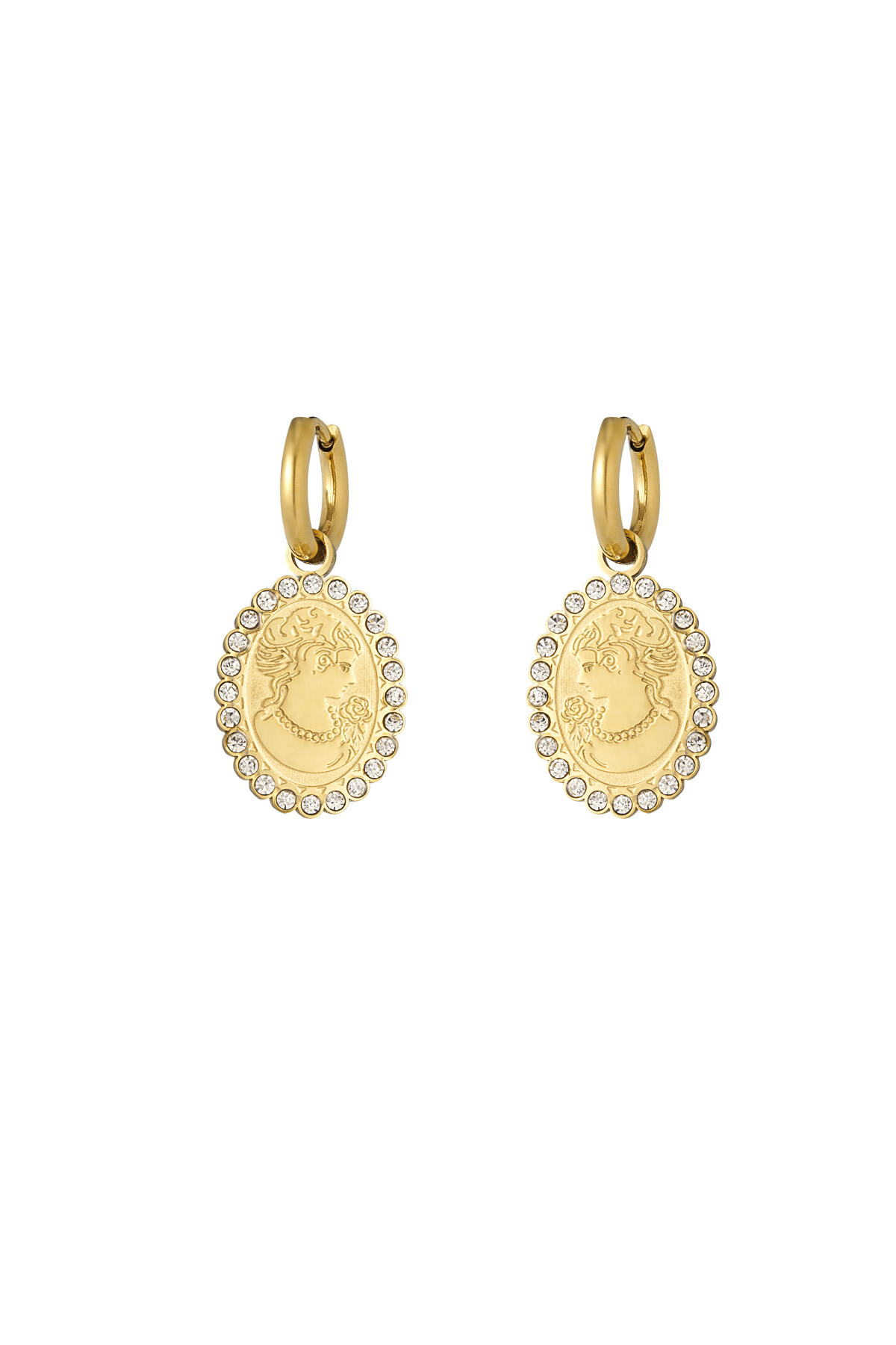 Classy lady earrings - Gold color h5 