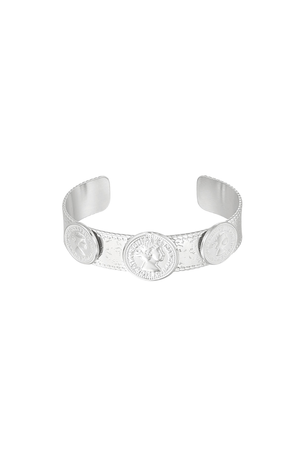 statement coin bracelet - silver 