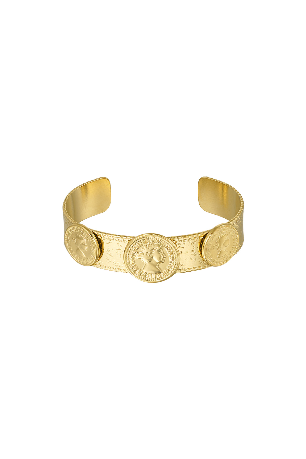 statement coin bracelet - gold 