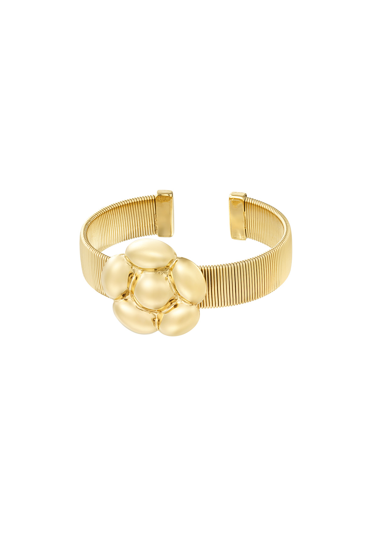 Statement flower bracelet - gold h5 