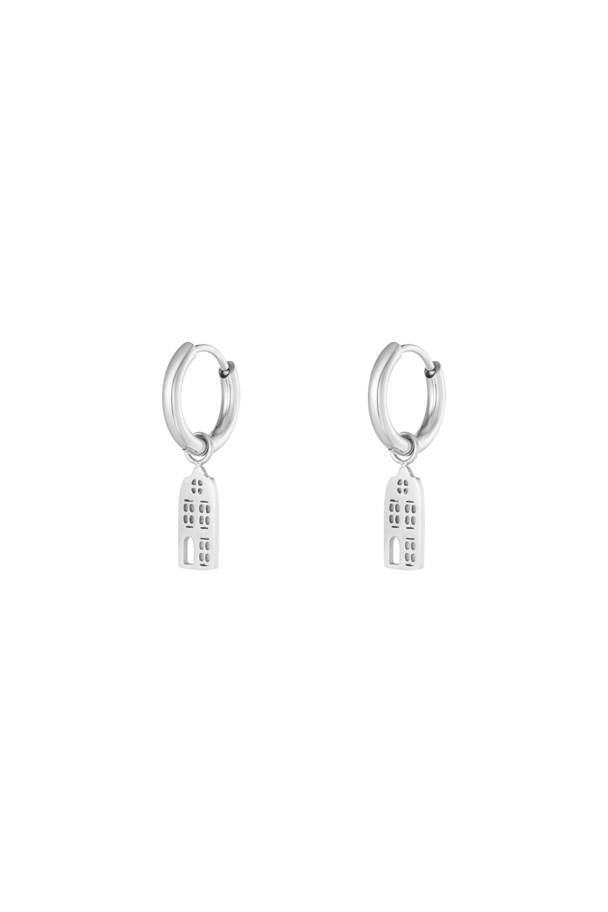 Amsterdam house earrings - Silver Color color h5 