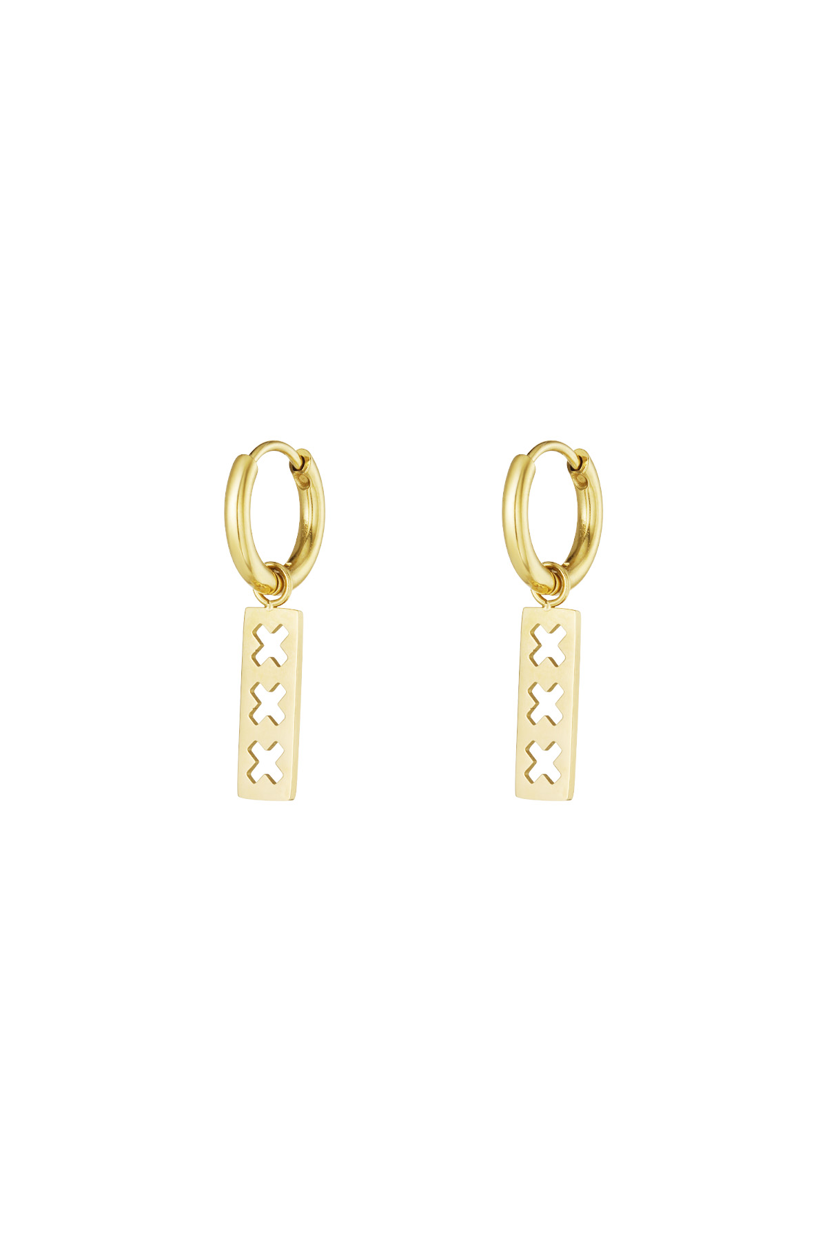 Trio X earrings - gold h5 