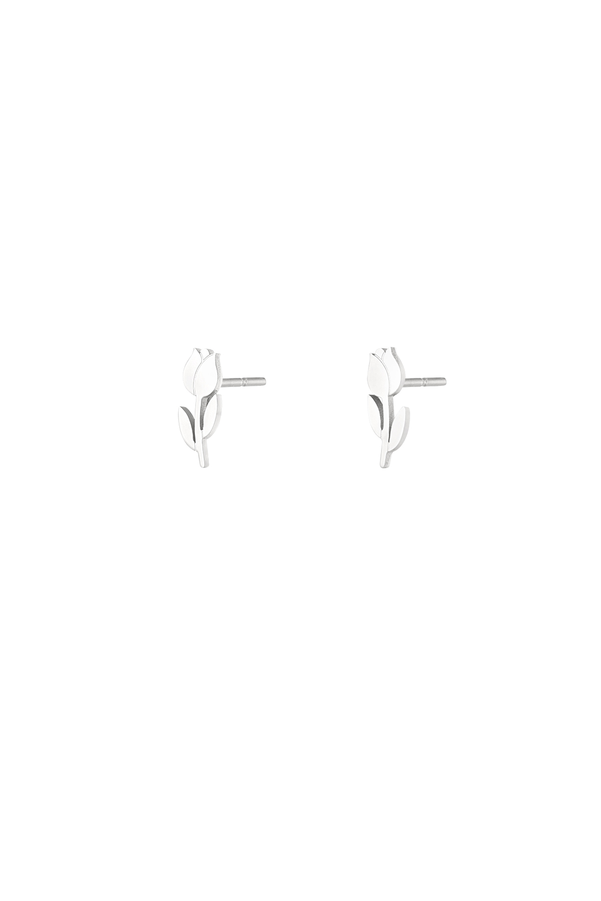 Tulip stud earrings - silver h5 