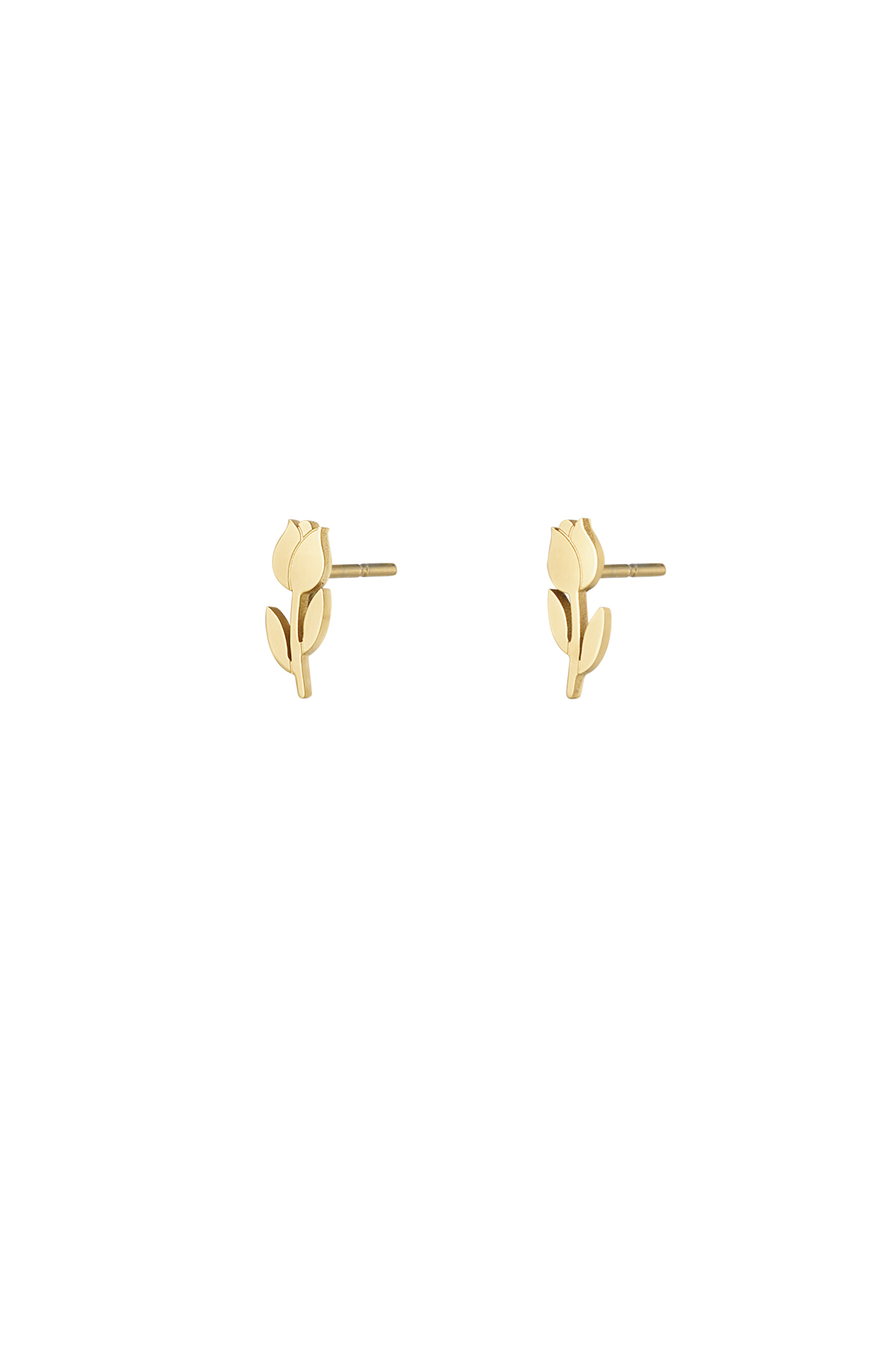 Tulip stud earrings - gold h5 