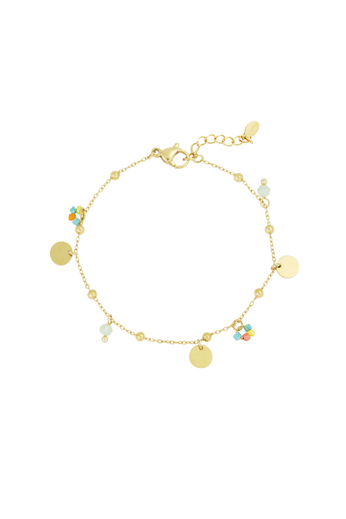 Color pop coins bracelet - Gold color h5 