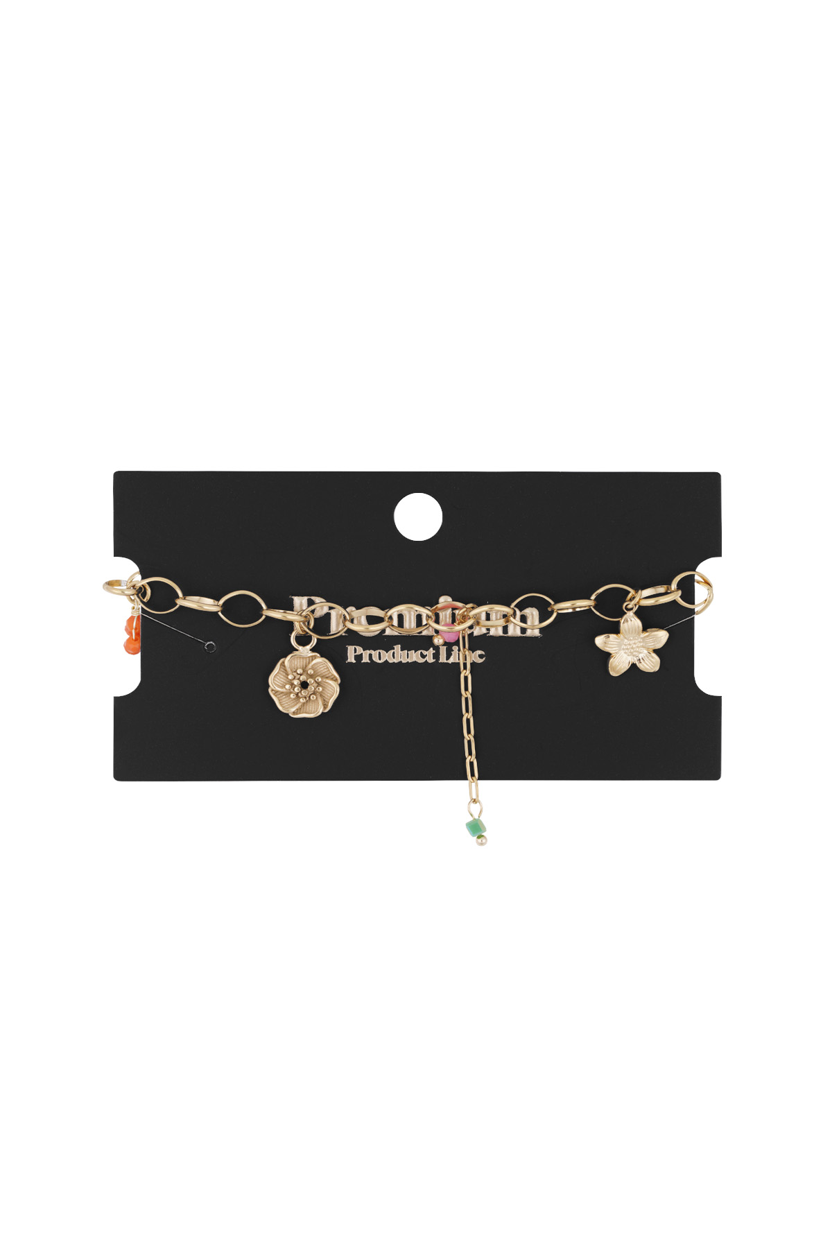 Charm bracelet flower dash - Gold color h5 Picture2