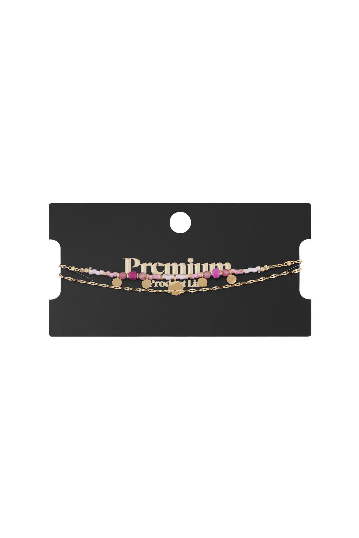 Bracelet pink charms - Gold color Picture2