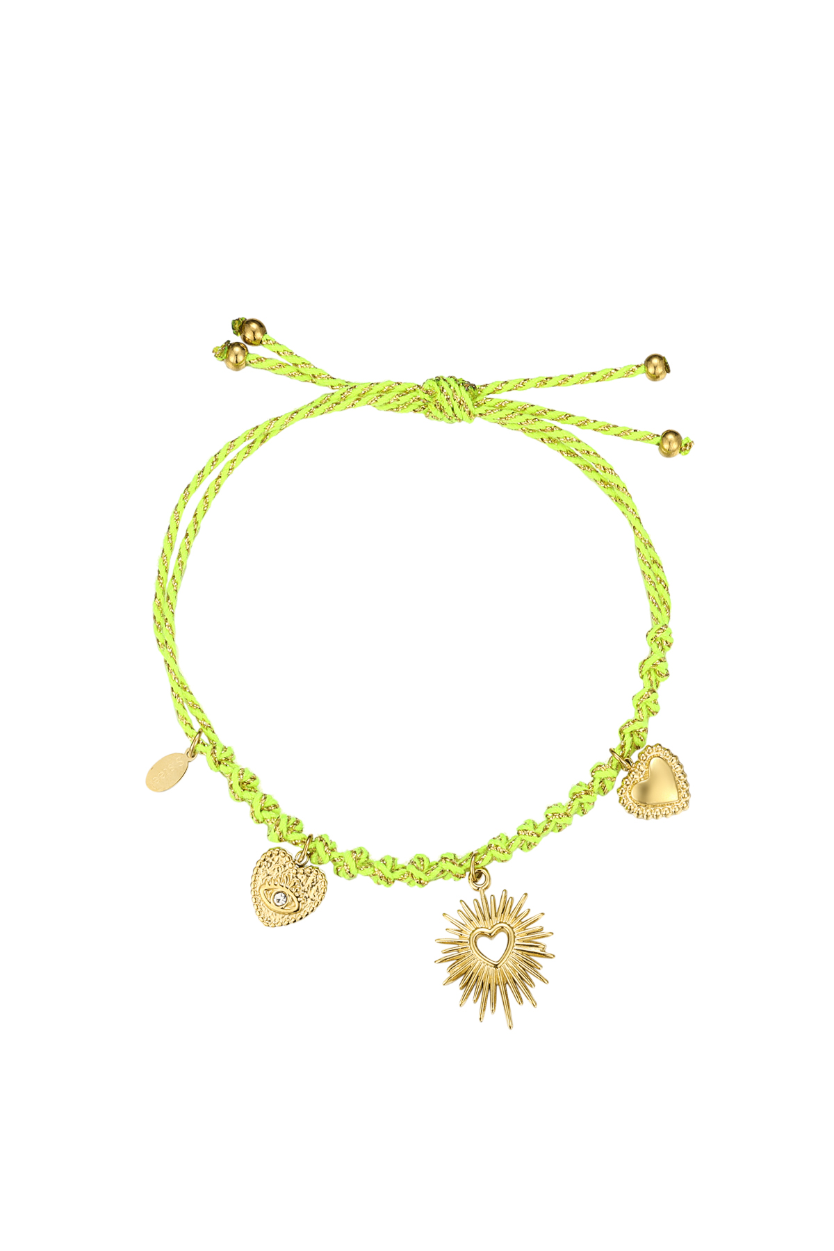 Bracelet linked in love - Green and gold color