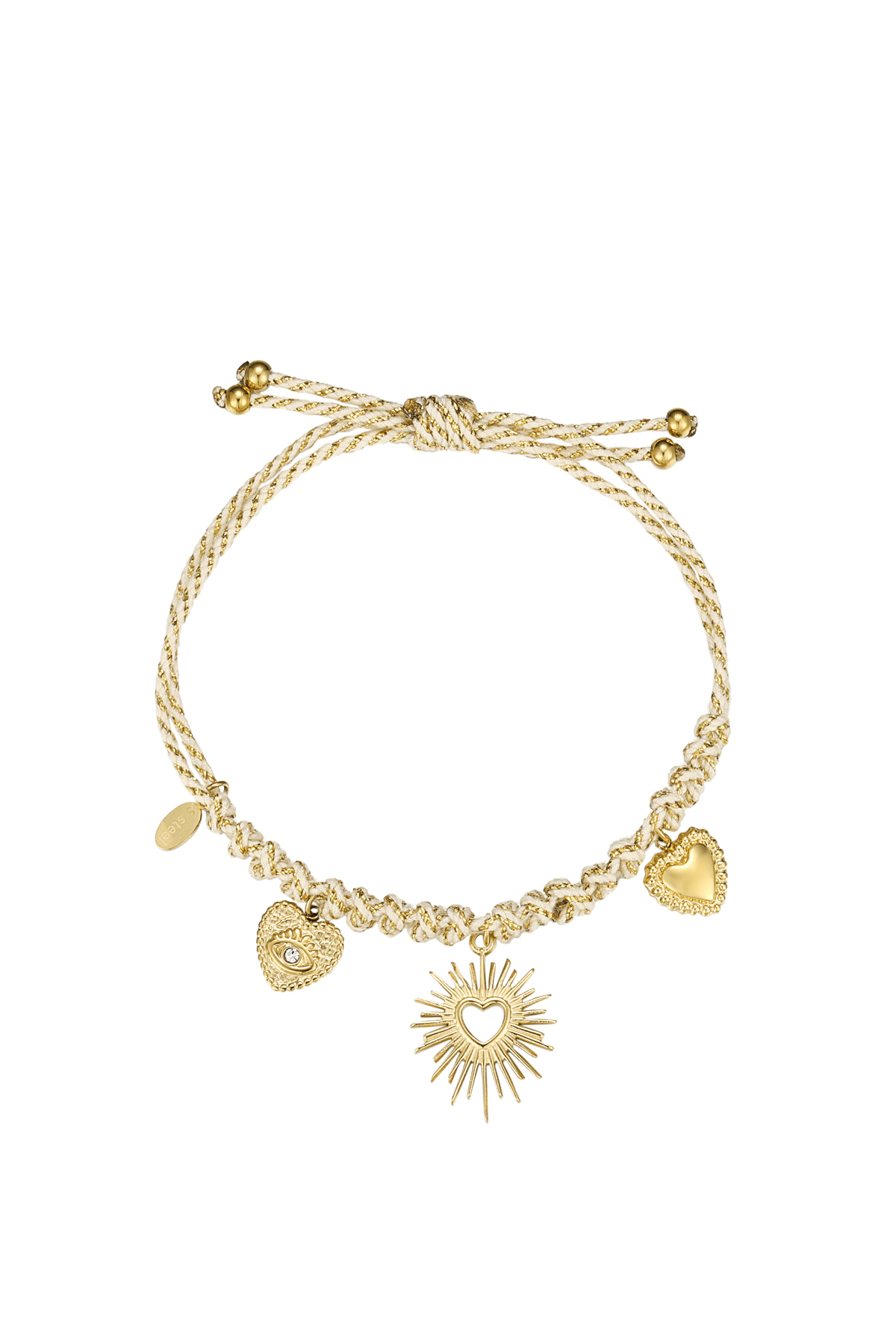 Tied with love bracelet - Beige and gold color 2