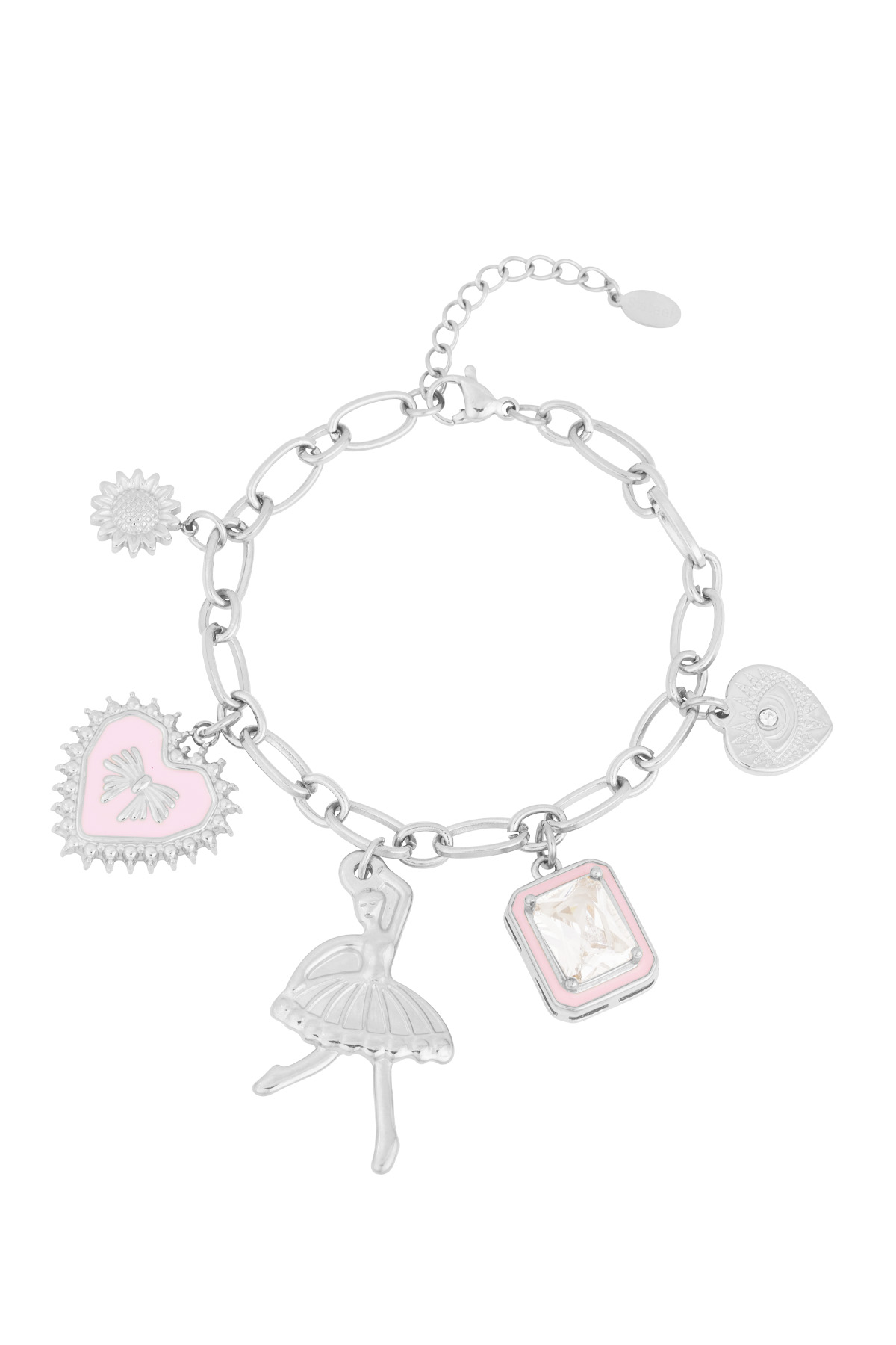 Charm-Armband bunte Tänzerin - Silberfarben h5 