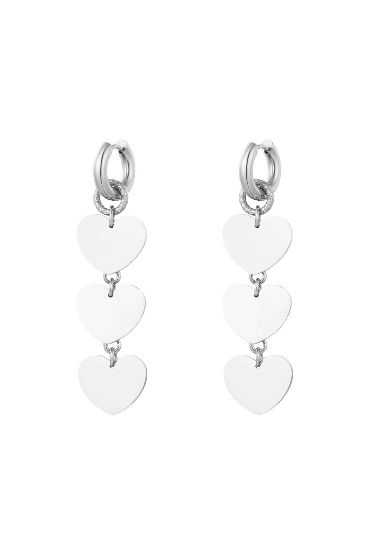 Triple lover earrings - Silver Color color h5 