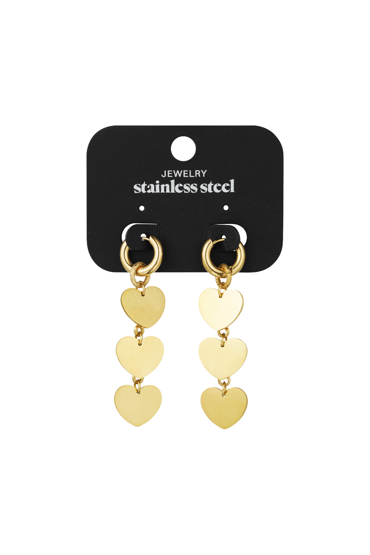 Triple lover earrings - Gold color h5 Picture3