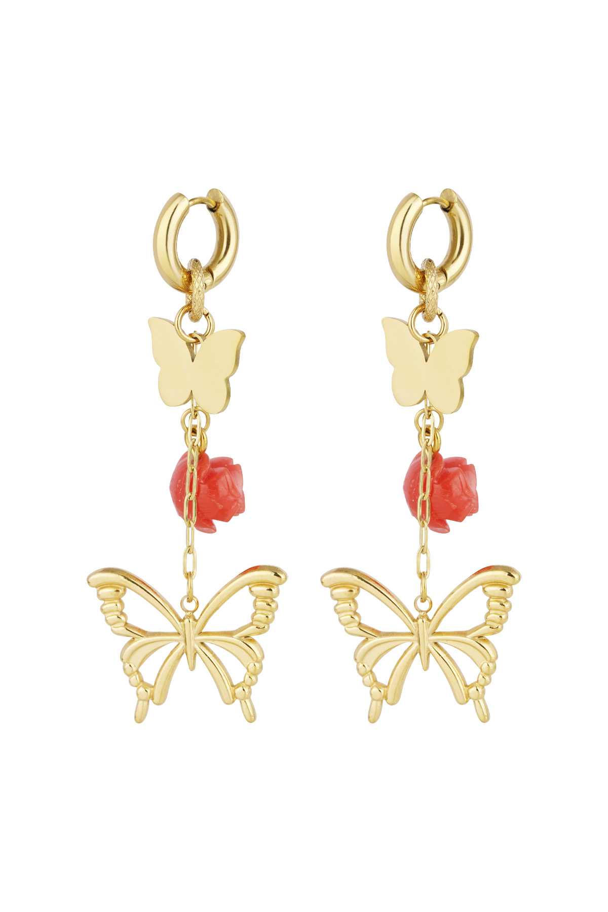 Earrings fly away - Gold color h5 