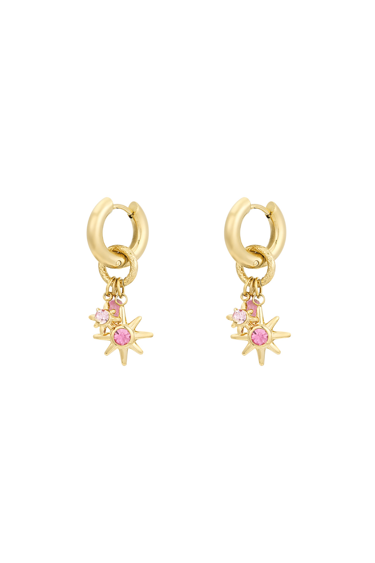 Boucles d'oreilles starlight rose - Couleur or h5 