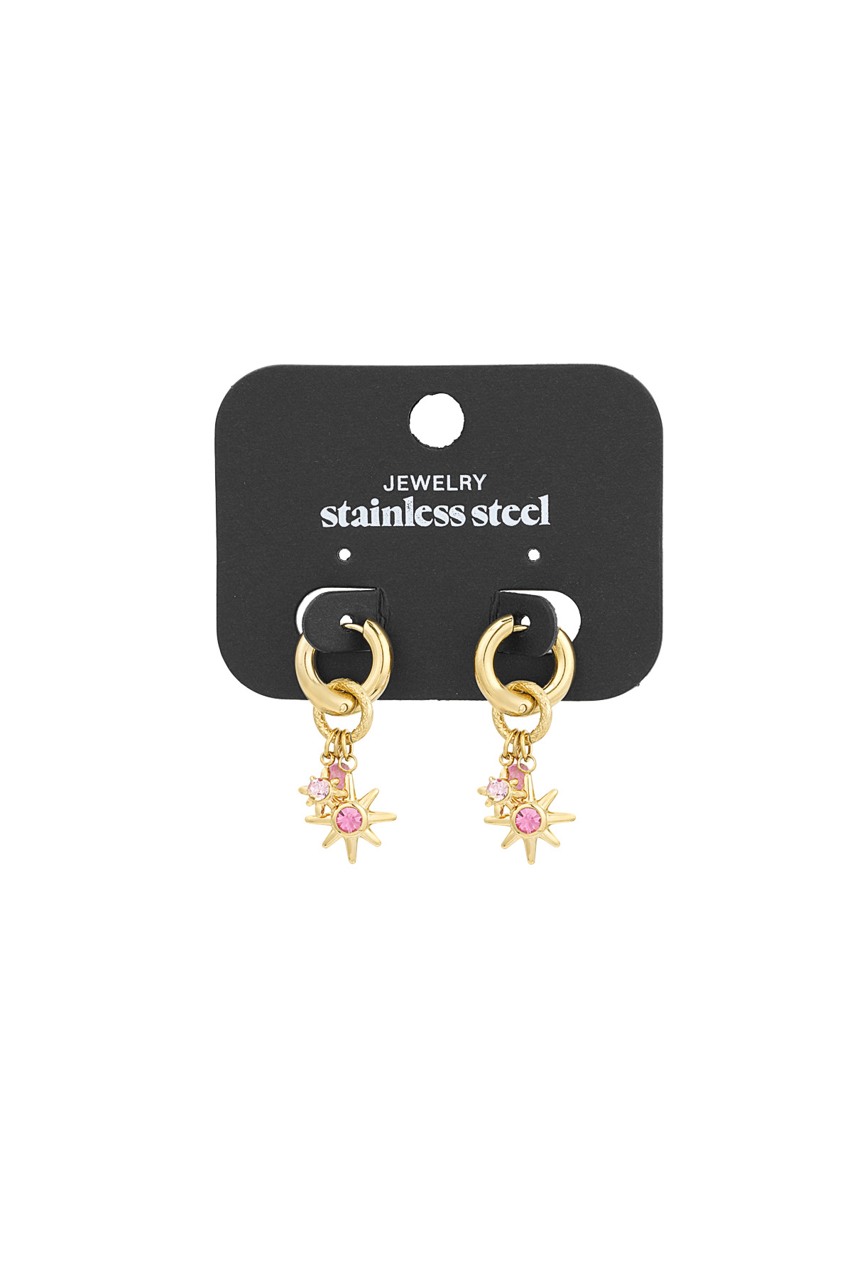 Boucles d'oreilles starlight rose - Couleur or h5 Image3