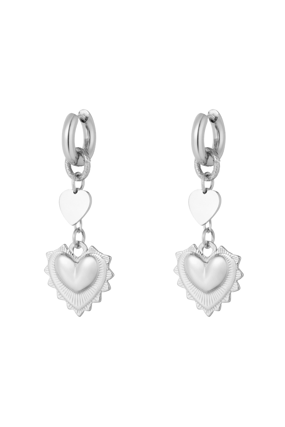 Earrings heart glow - Silver Color color h5 