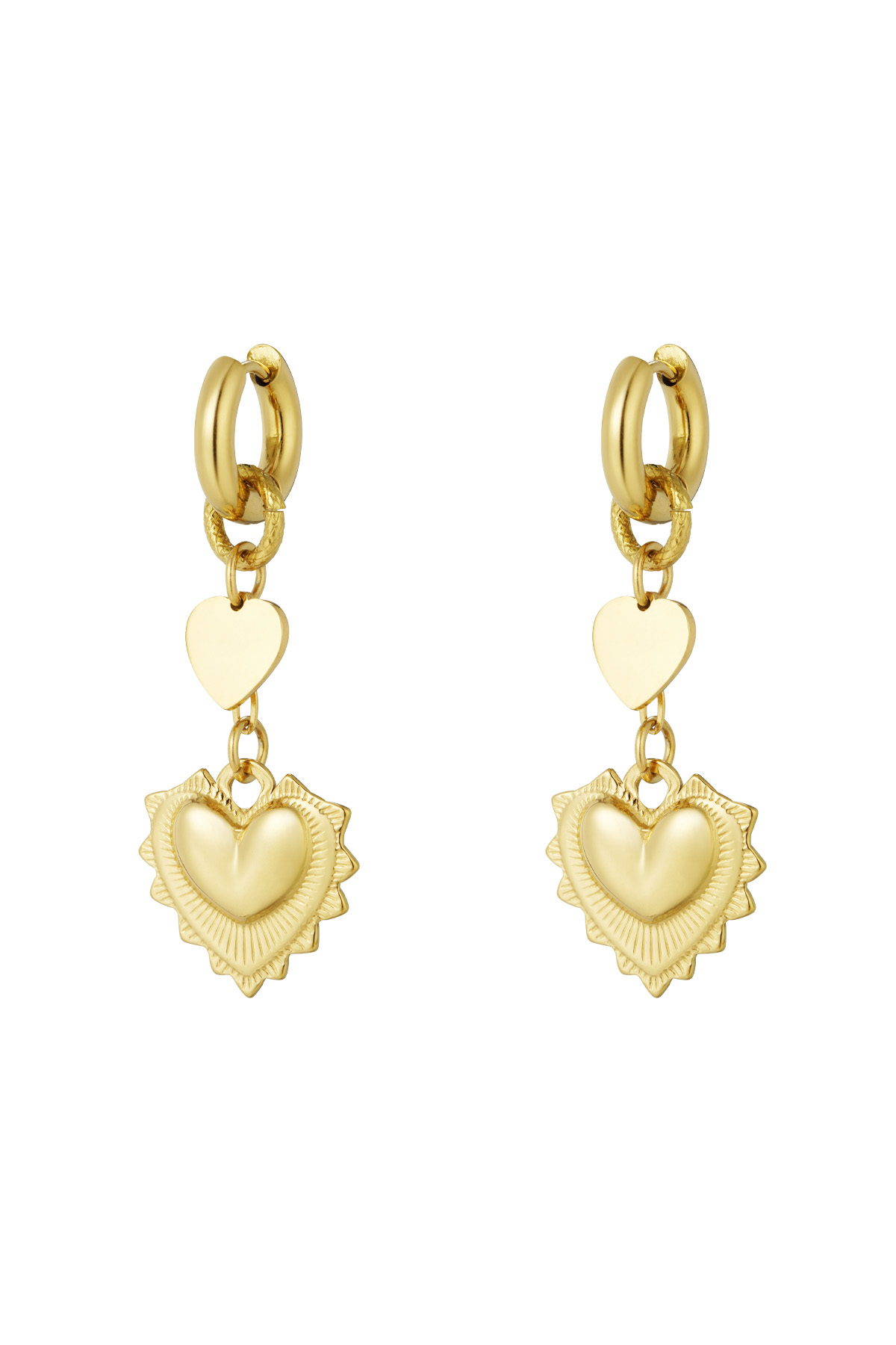 Earrings heart glow - Gold color h5 