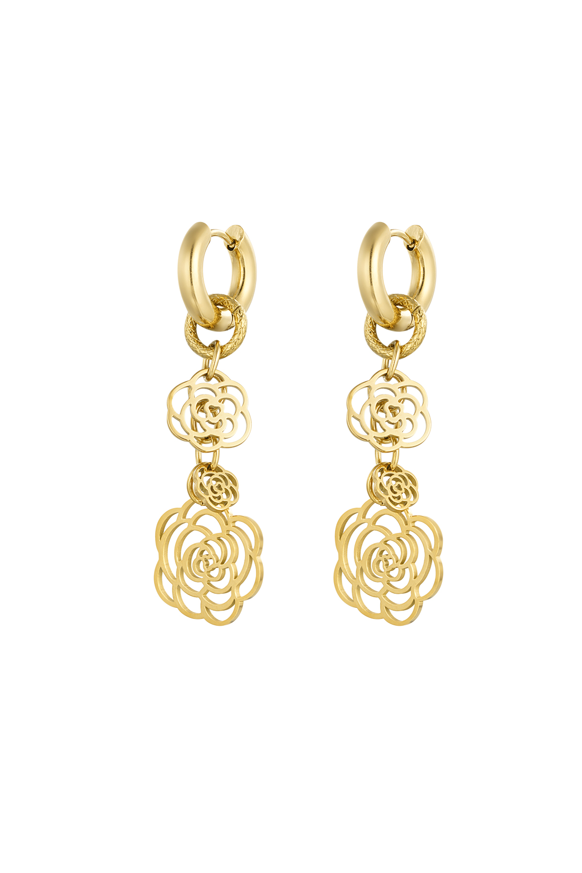 Earrings rose darling - Gold color h5 