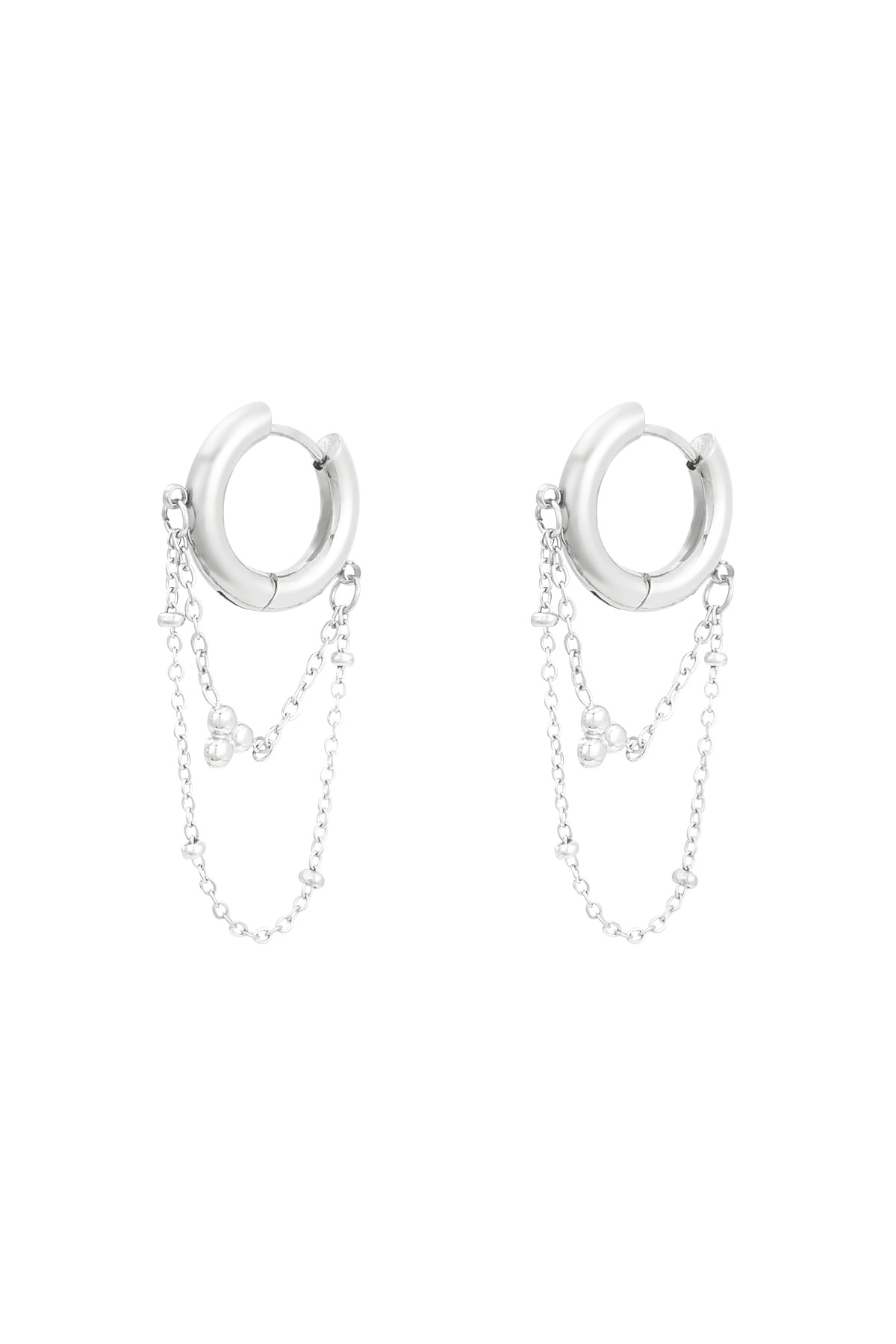 Earrings chained up - Silver color h5 