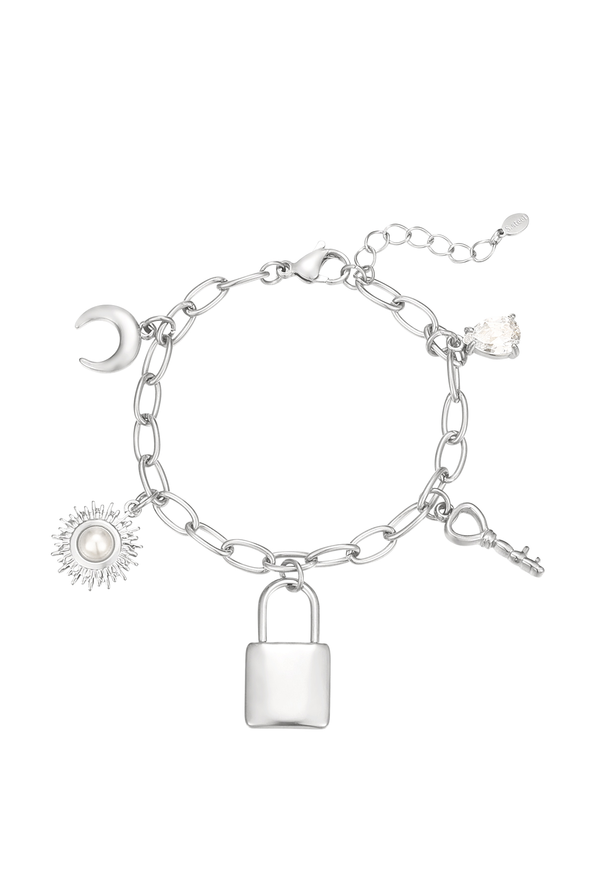 Key to my heart bracelet - Silver color h5 