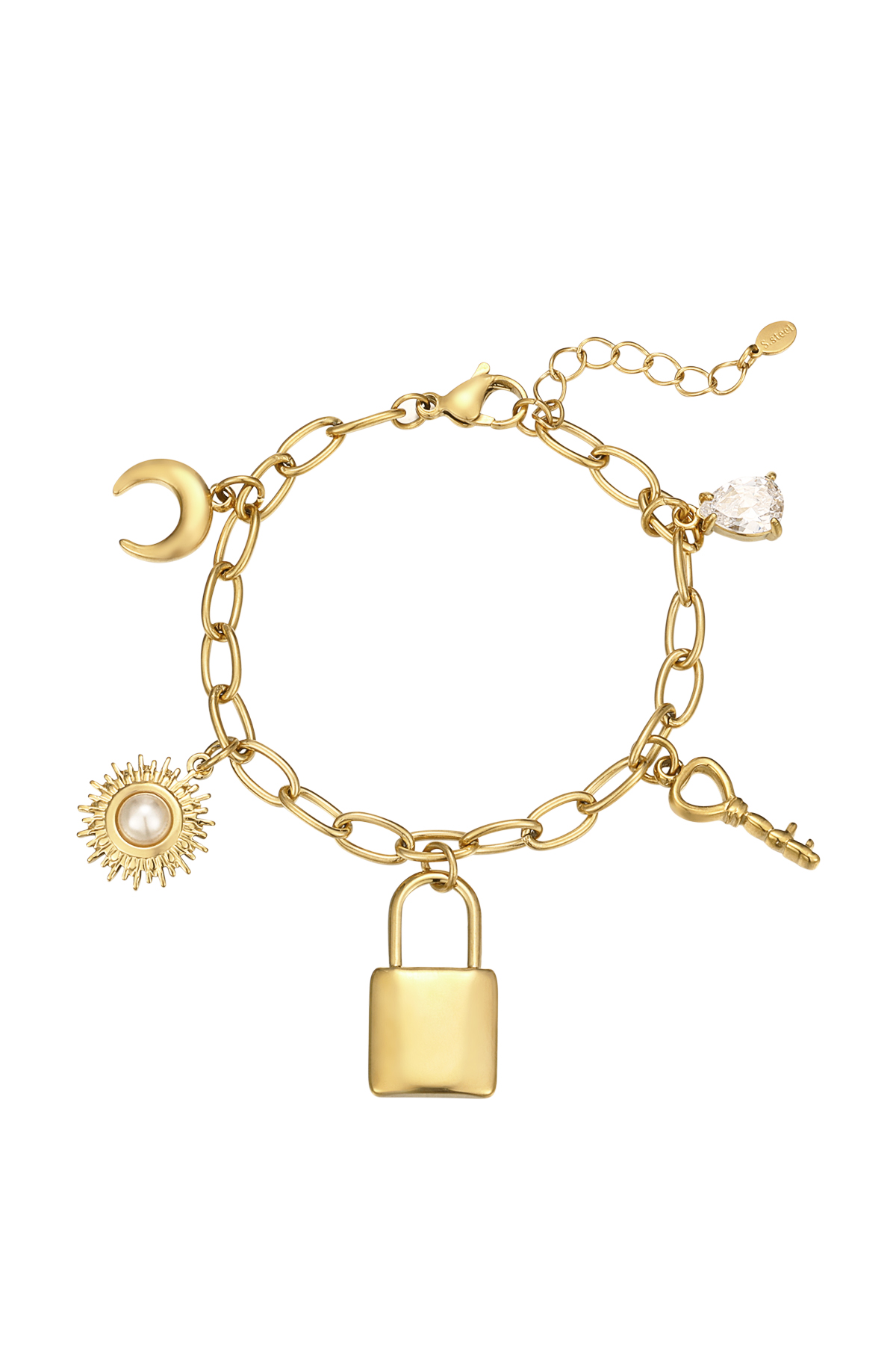 Key to my heart bracelet - Gold color h5 