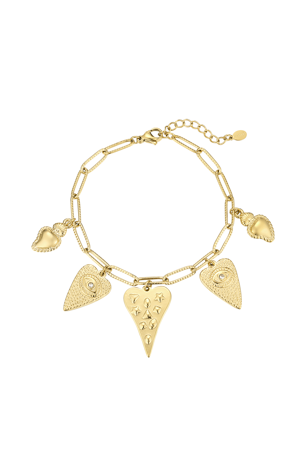 Cherished hearts bracelet - Gold color h5 