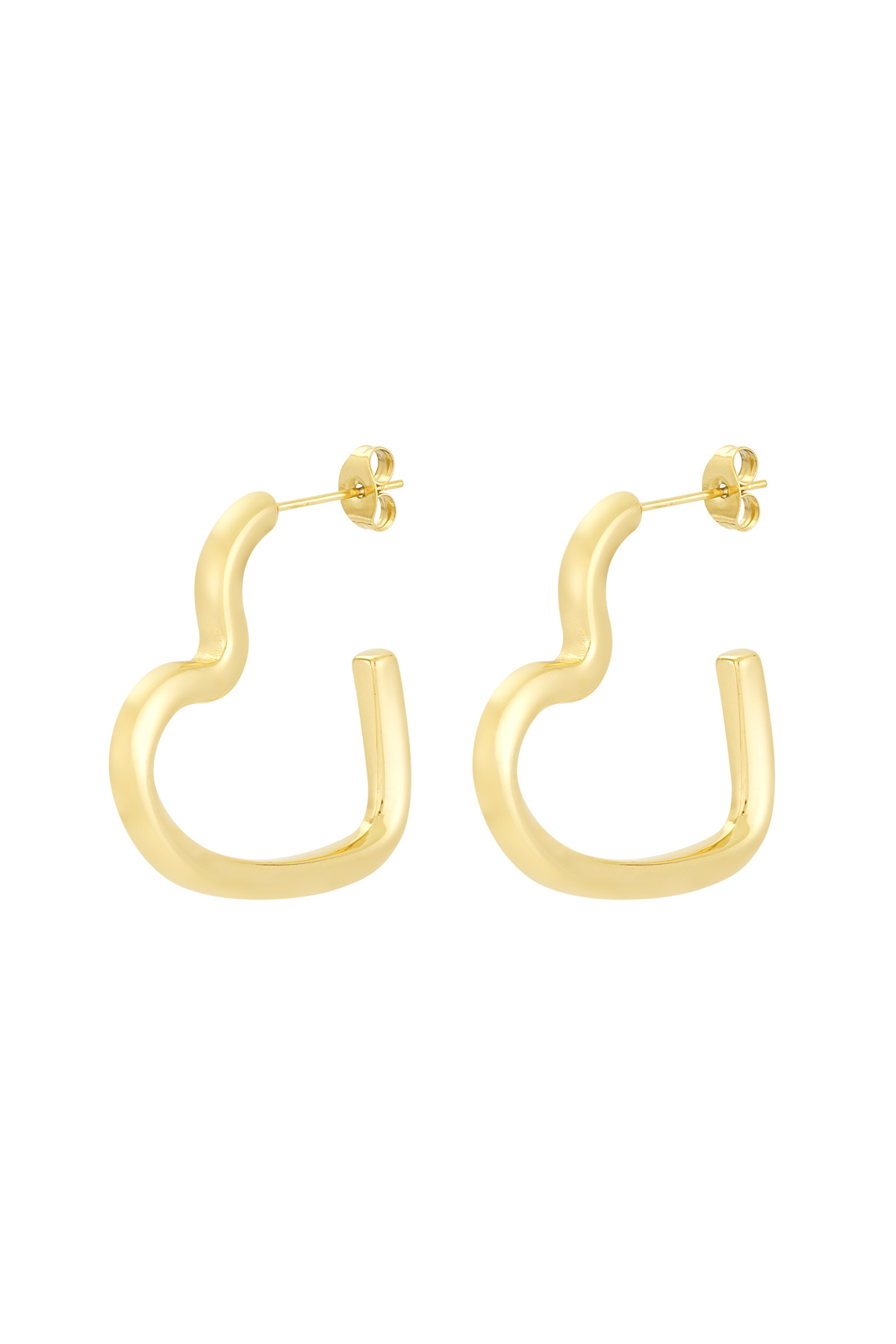 Open heart earrings - Gold color h5 