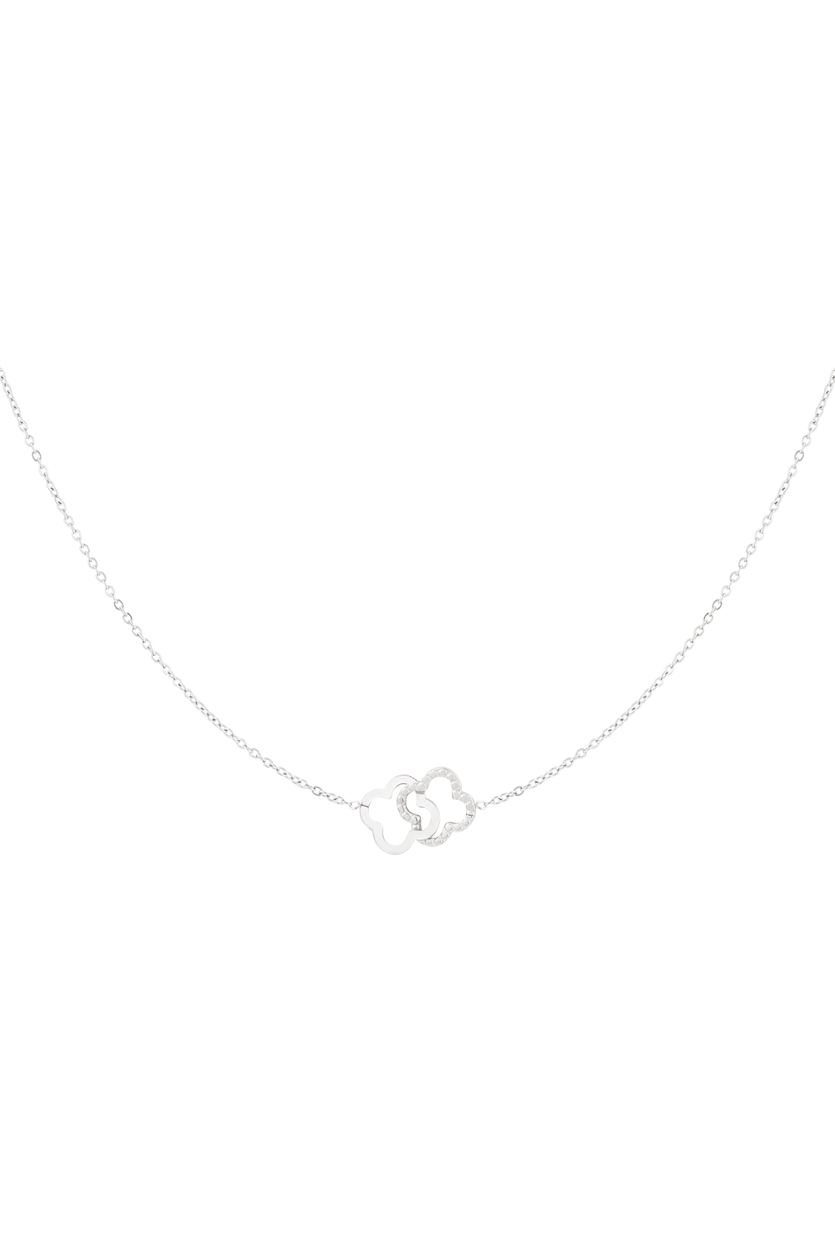 Linked luck necklace - Silver color h5 