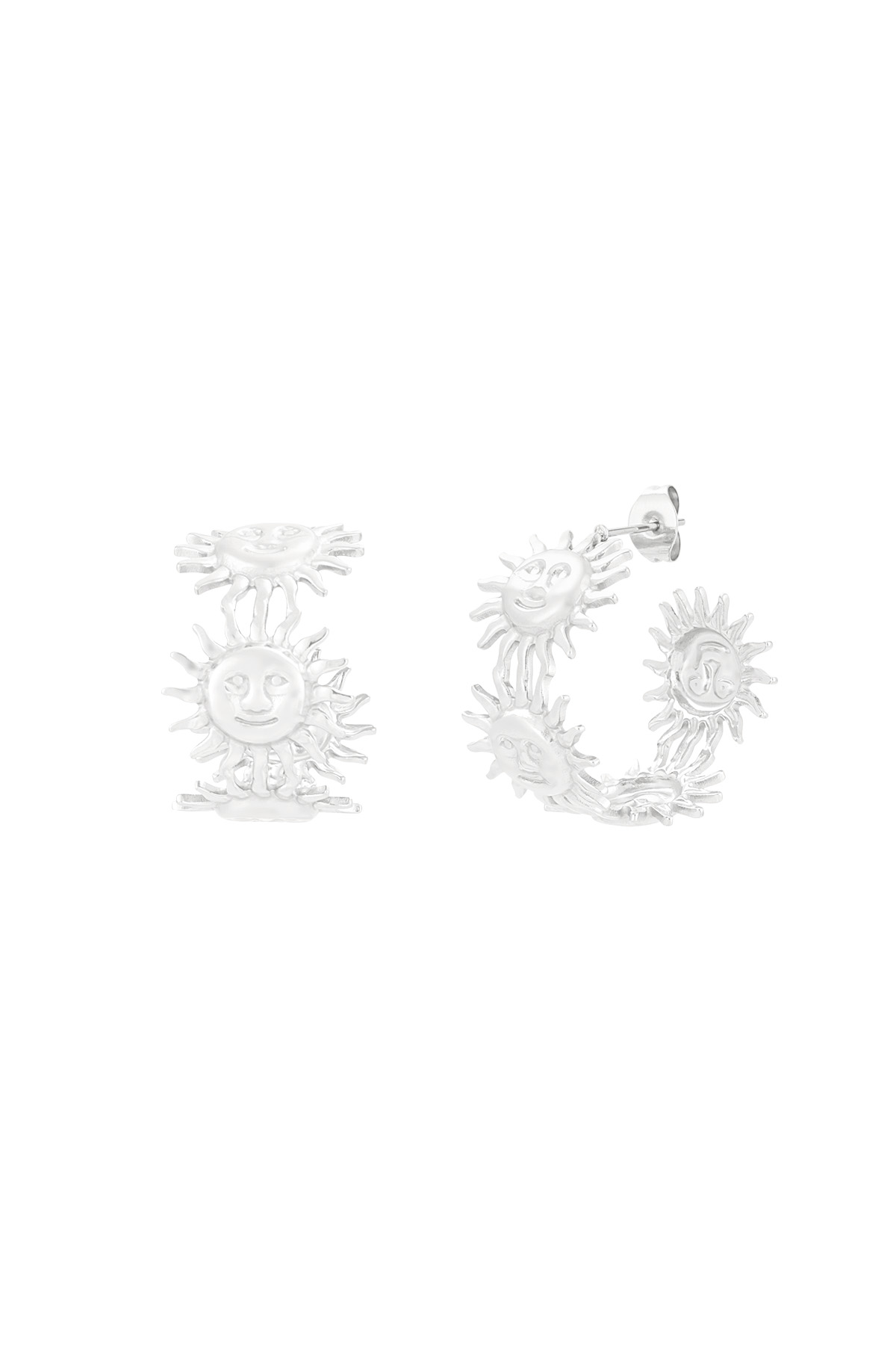 Golden rays earrings - Silver color 